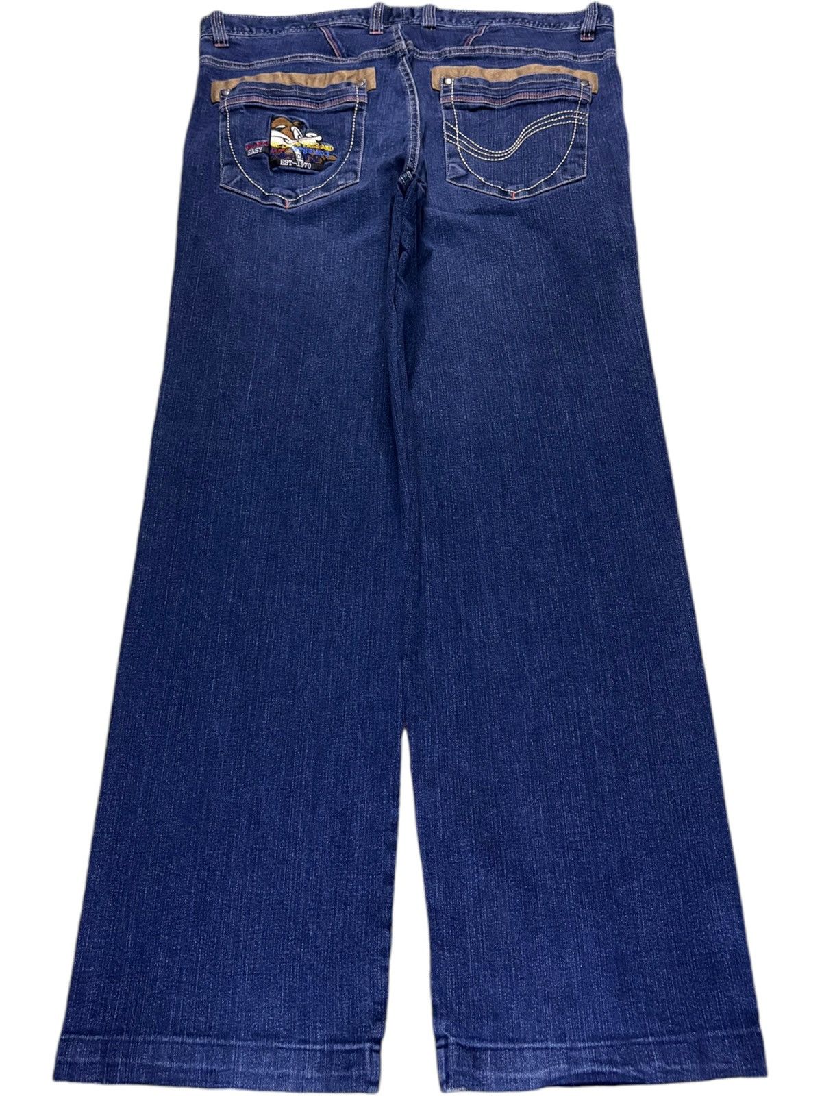 Japanese Brand Vintage Japanese Brand Blue Wash Embroidered Loose Jeans Size US 35 - 2 Thumbnail