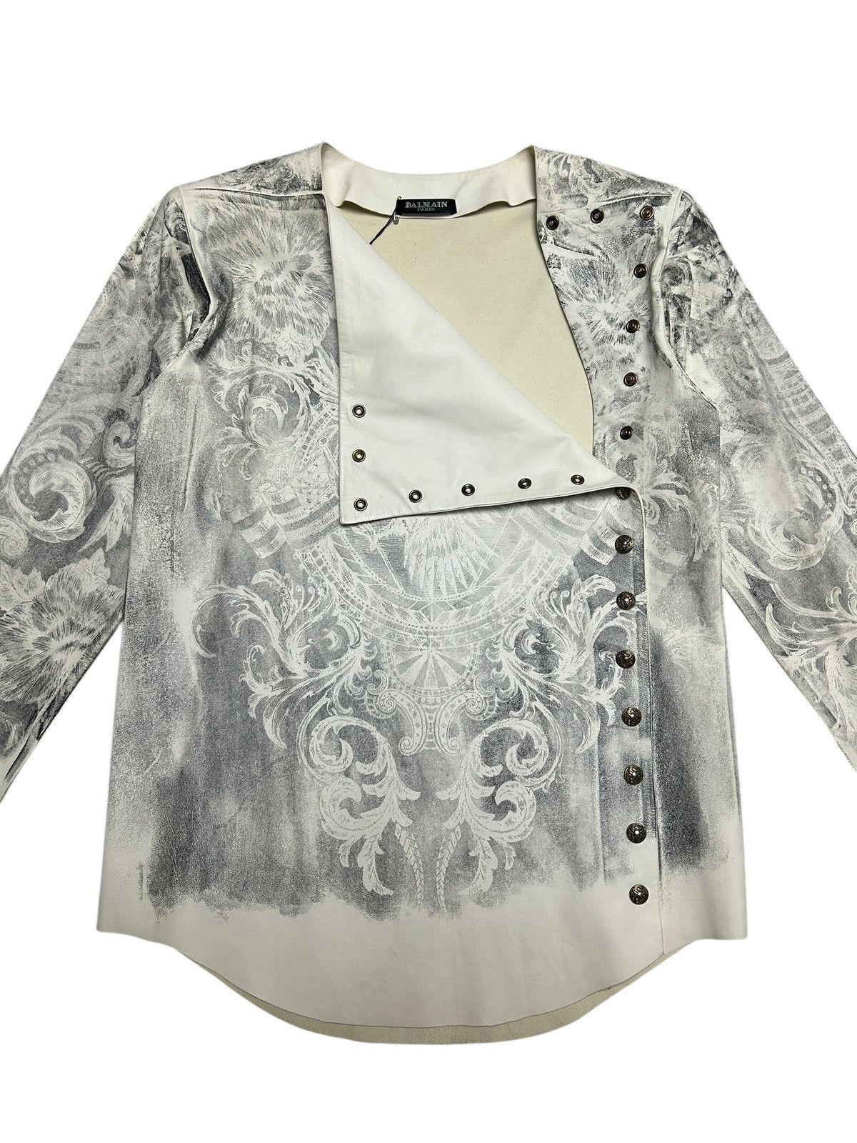 Balmain S/S 12 Printed Leather Fencing Jacket Size S / US 4 / IT 40 - 3 Thumbnail
