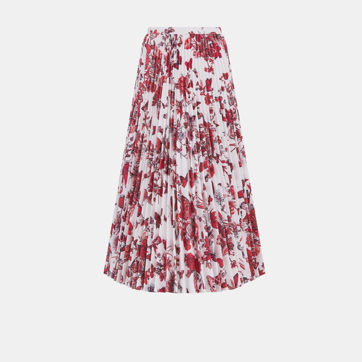 Dior o1bcso1str0225 Mid-Length Pleated Skirt in White/Red Size 28" / US 6 / IT 42 - 1 Thumbnail