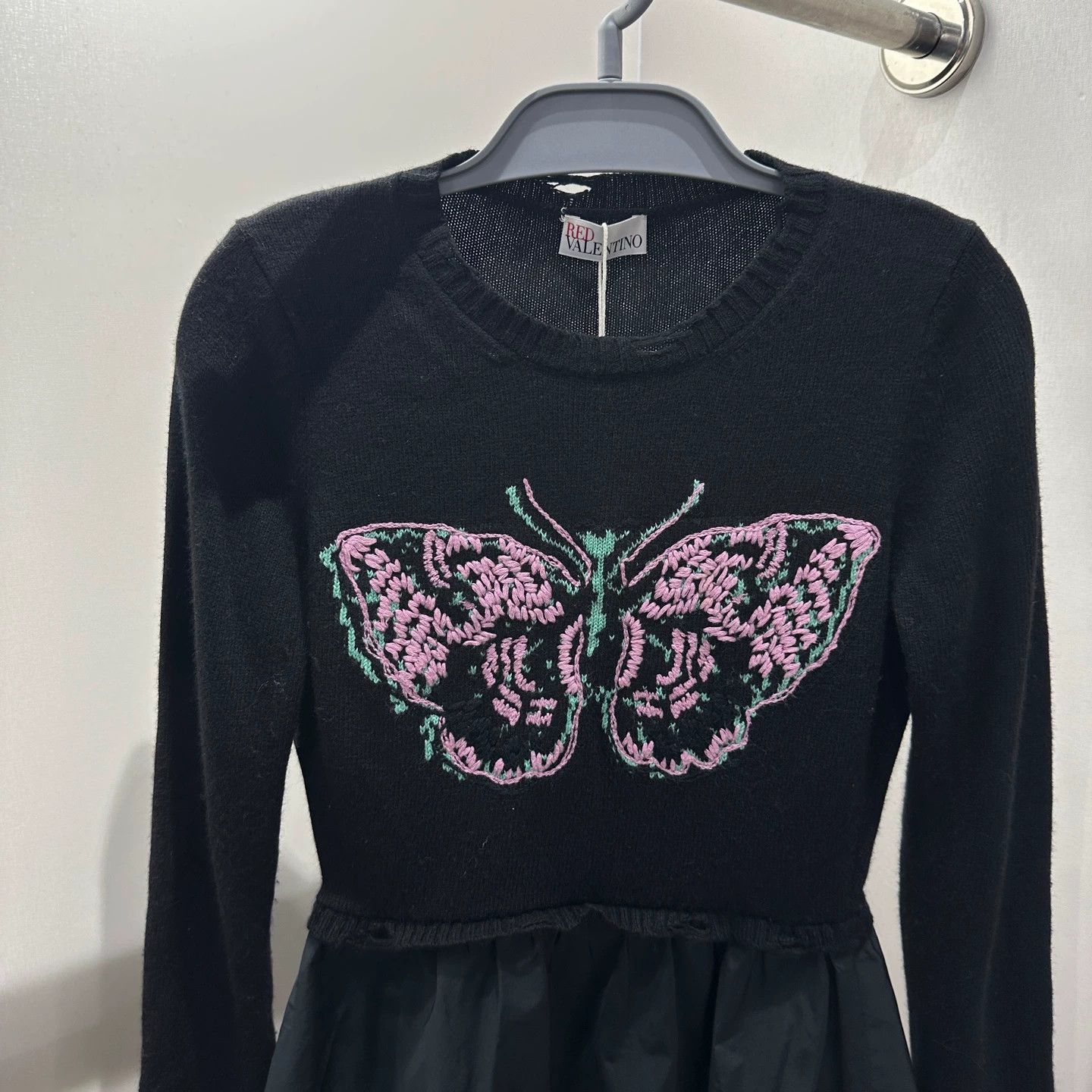 Valentino Valentino Butterfly Embroidered Wool Knit XS Dress 492 Size M / US 6-8 / IT 42-44 - 6 Thumbnail