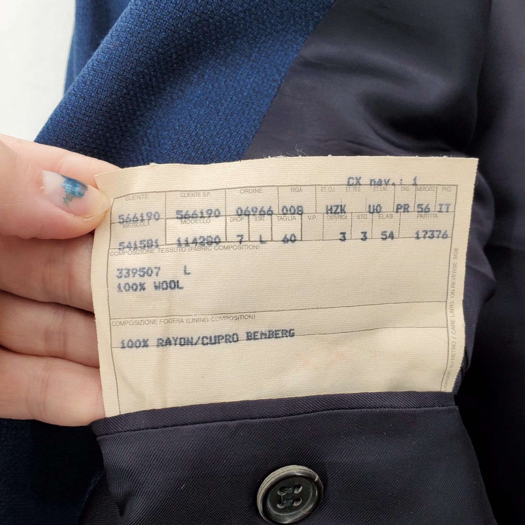 Ermenegildo Zegna VINTAGE Richard's Greenwich Blazer Mens 42L Blue Ermenegildo Zegna Fabric Sport Coat Size 42R - 5 Thumbnail
