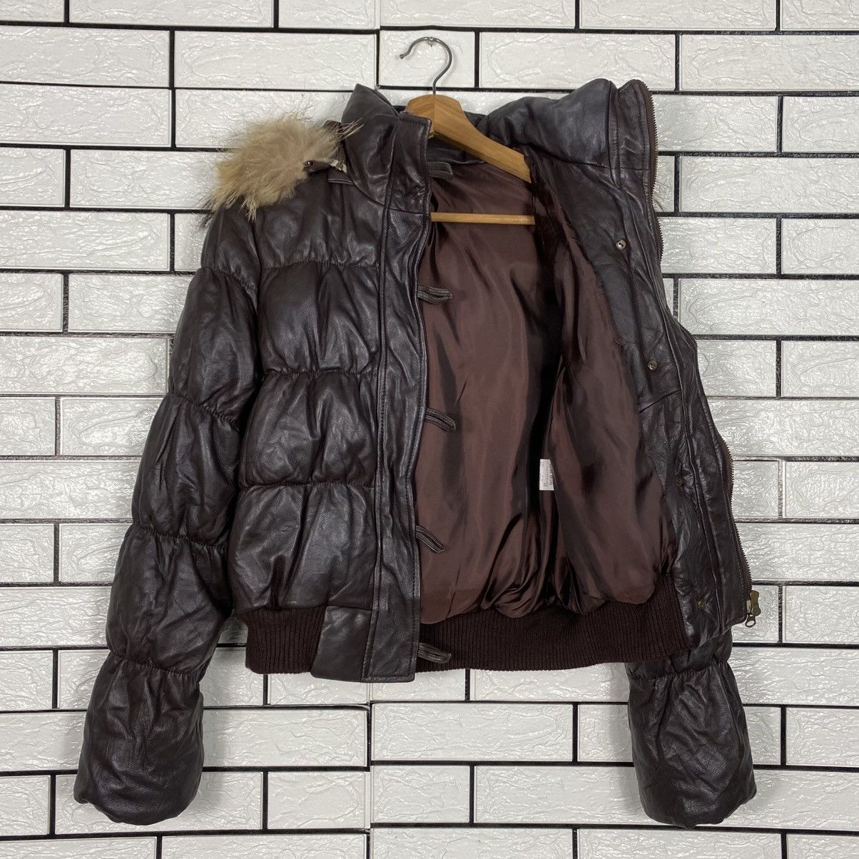 Japanese Brand 📌Vintage Cropped Leather Jacket Unbranded Mink Fur Collar Size US M / EU 48-50 / 2 - 13 Thumbnail
