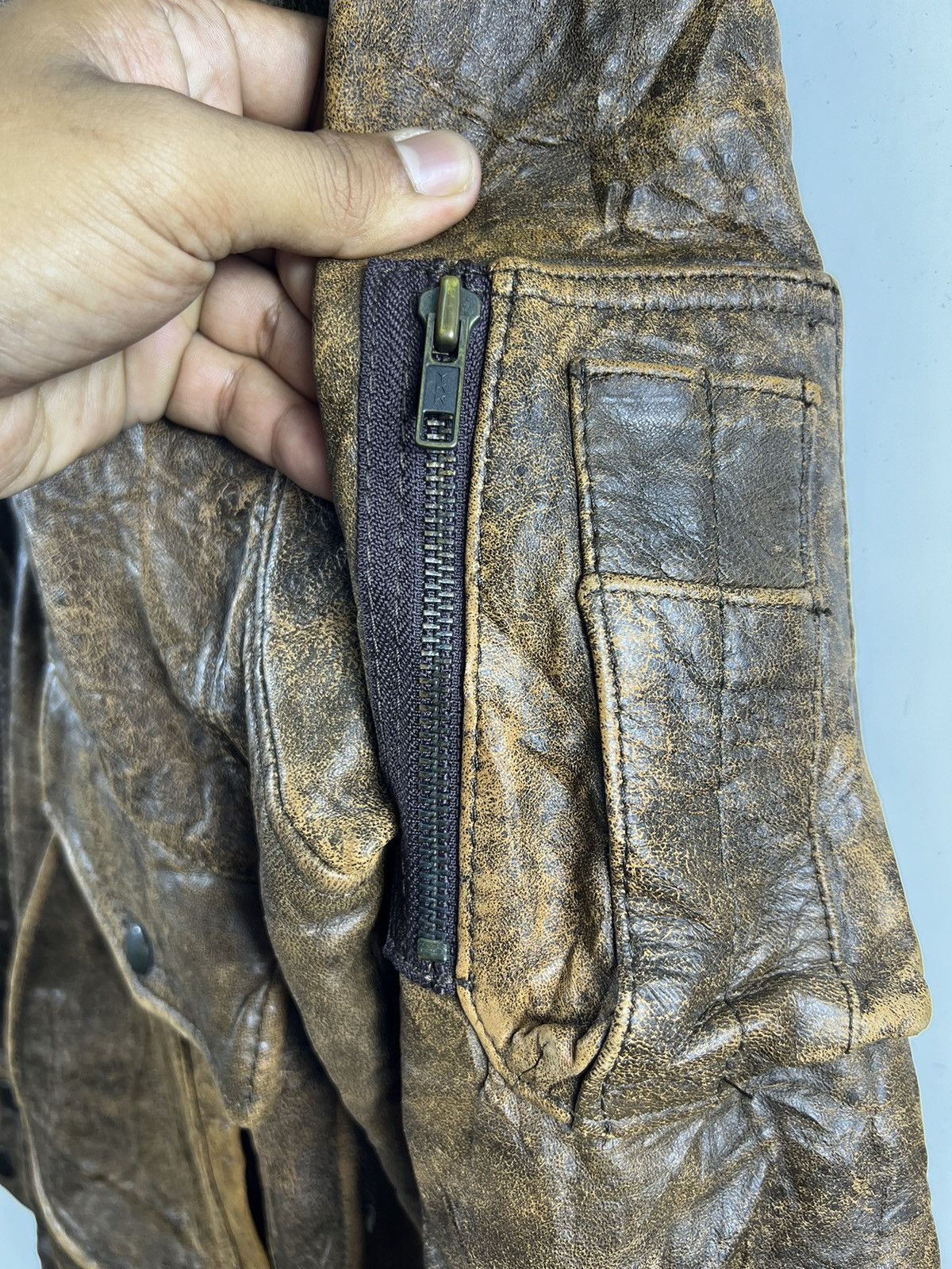 Leather TYPE A-2 FLYER LOLD ANTHONY SHEEPSKIN JACKET - L Size US L / EU 52-54 / 3 - 7 Thumbnail