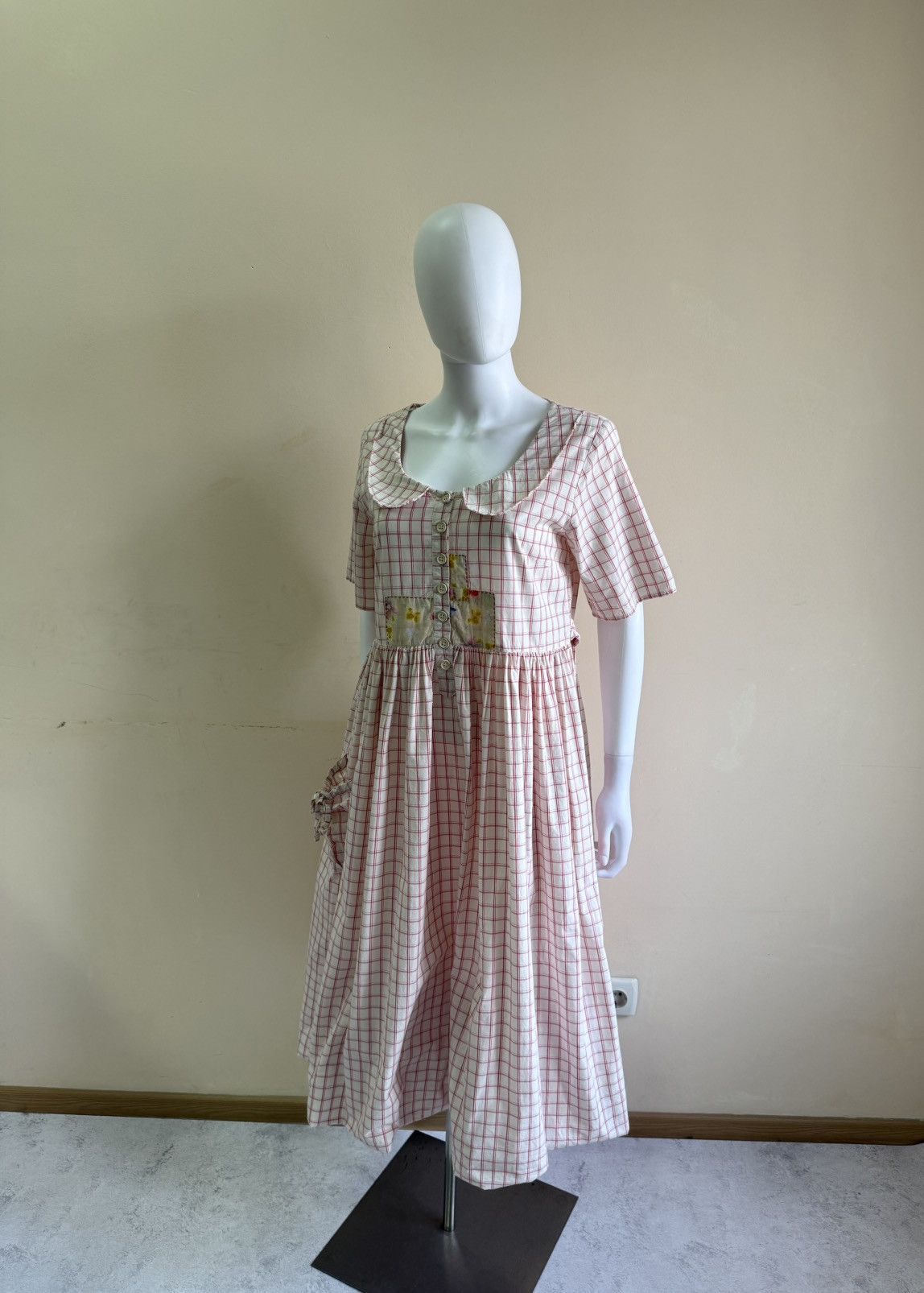 Vintage Ewa I Walla Pink Short Sleeve Checkered Midi Dress Size S Size S / US 4 / IT 40 - 5 Thumbnail