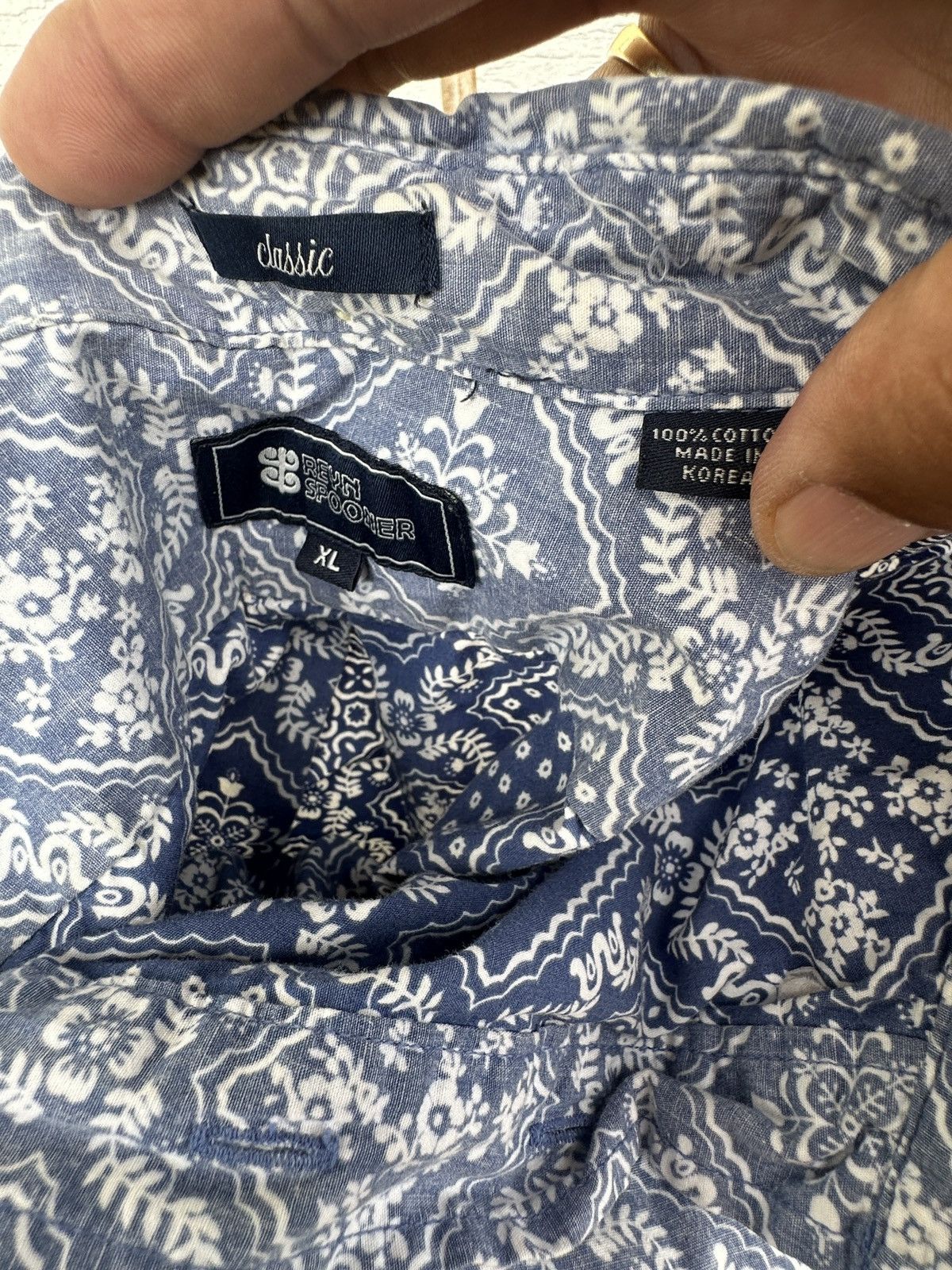 Reyn Spooner Reyn Spooner Classic Fit Hawaiian Print Blue Men's XL Size US XL / EU 56 / 4 - 4 Thumbnail