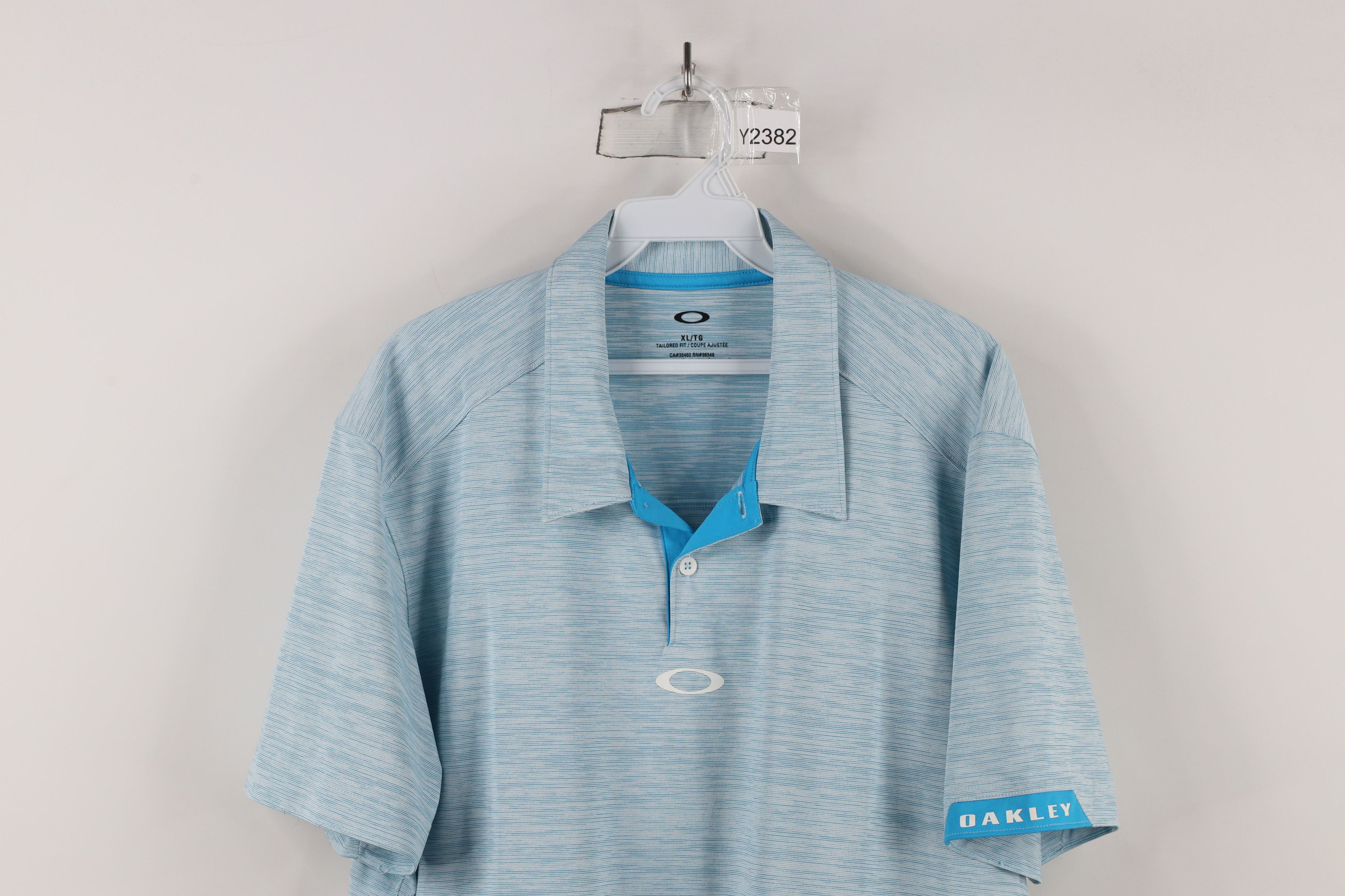 Oakley × Vintage Vintage Y2K Oakley O Logo Golf Polo Shirt Blue Striped Size US XL / EU 56 / 4 - 2 Thumbnail
