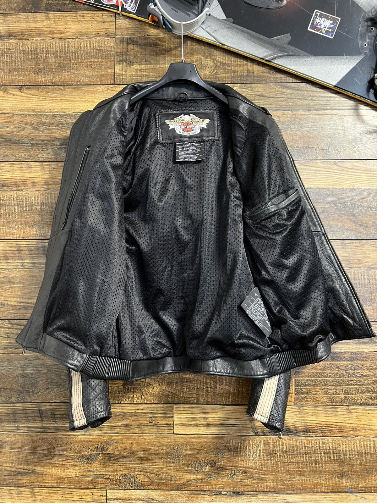 Harley Davidson HARLEY DAVIDSON Jacket Perforated Leather Bomber Racing Size US M / EU 48-50 / 2 - 13 Thumbnail