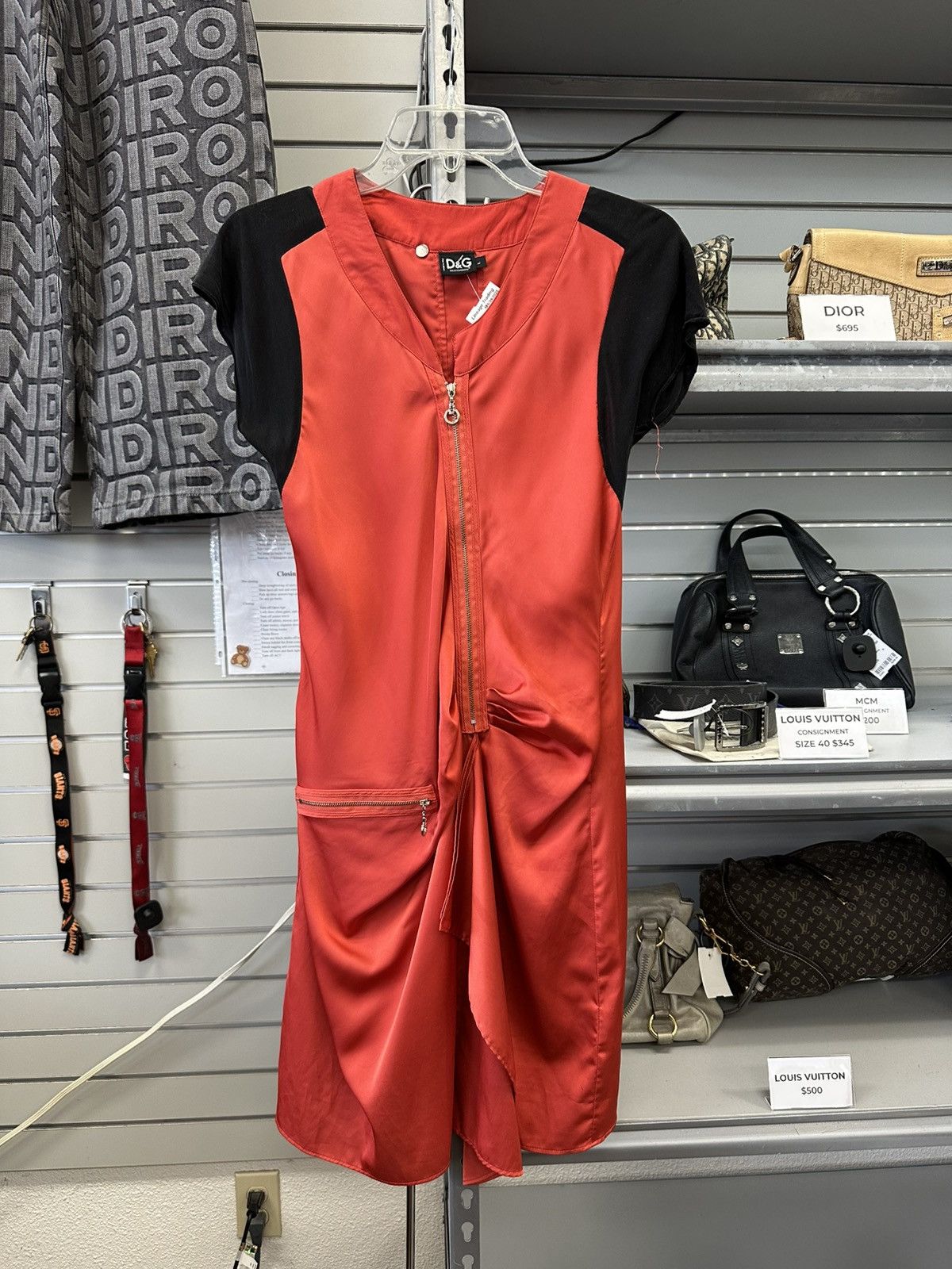 Dolce & Gabbana D&G RUFFLE MIDI ZIP UP DRESS Size L / US 10 / IT 46 - 1 Thumbnail