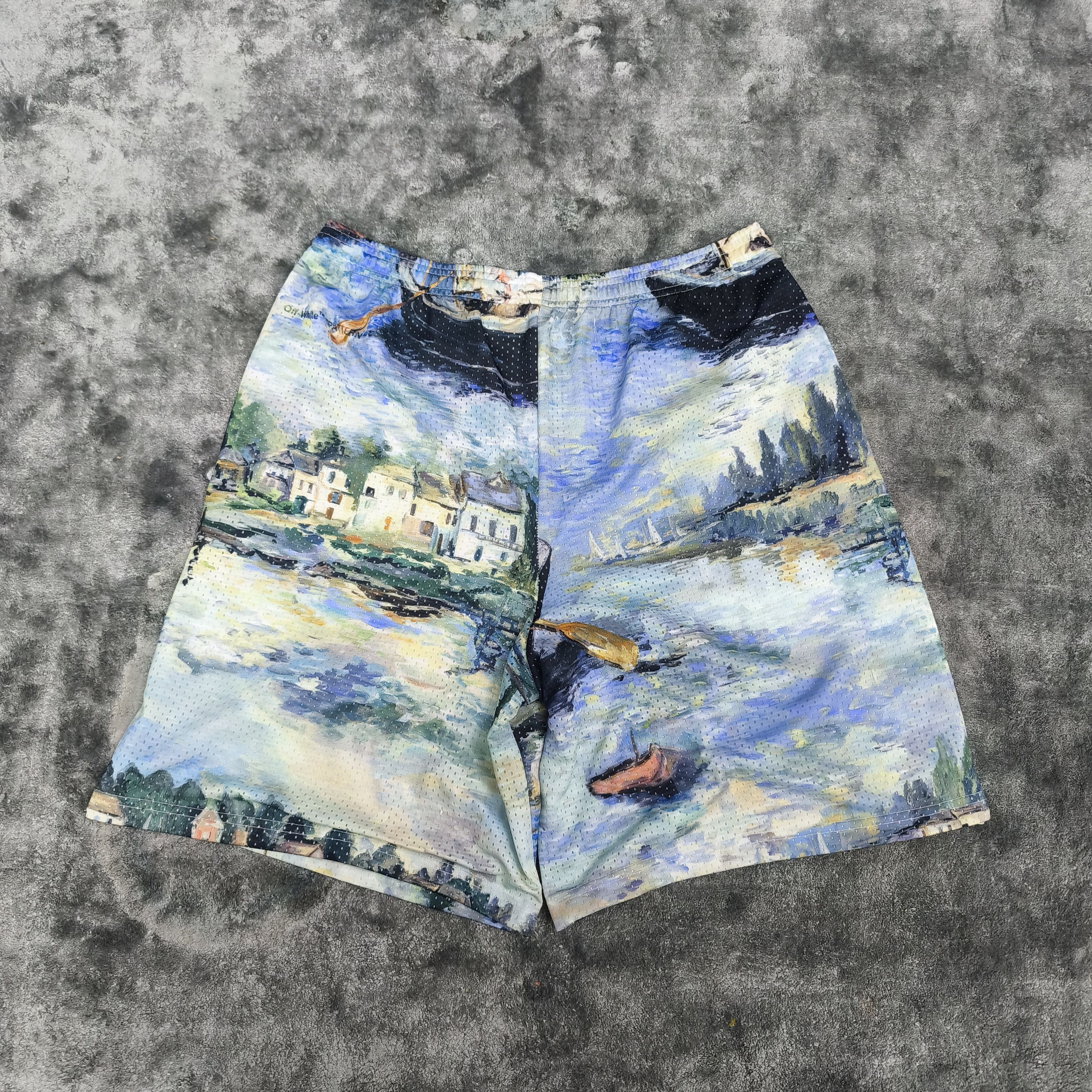 Off-White 2019 Virgil Abloh Mesh Impressionism Lake Logo T-Shirt Size US L / EU 52-54 / 3 - 5 Thumbnail