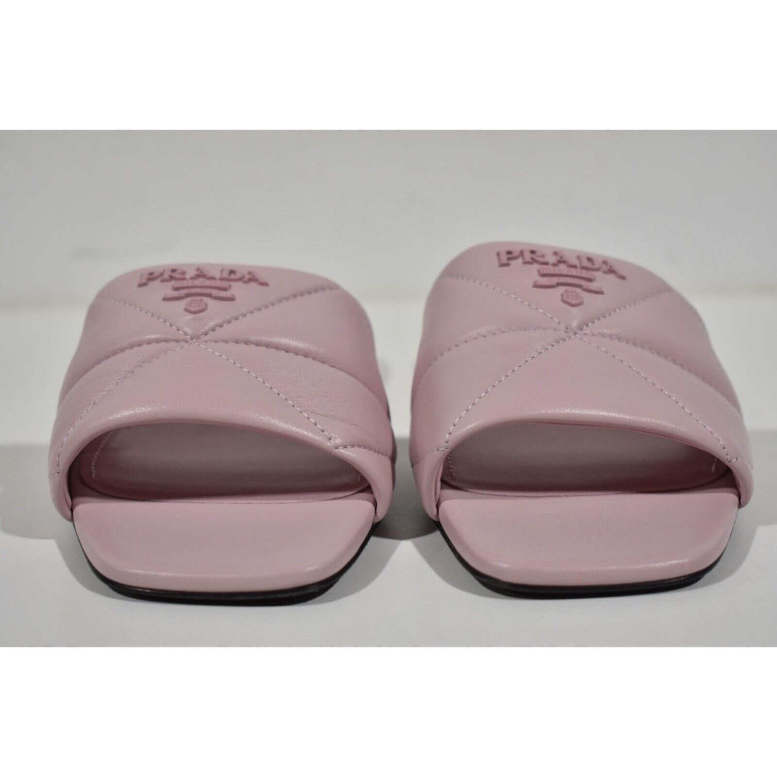 Prada Prada Alabastro Pink Quilted Nappa Leather Logo Slide Size US 6 / IT 36 - 5 Thumbnail