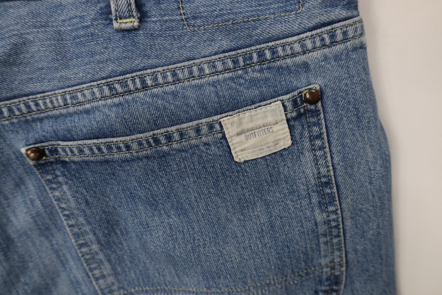American Eagle Outfitters Vintage 90s Y2K American Eagle Wide Leg Dungaree Denim Jeans Size US 36 / EU 52 - 15 Thumbnail