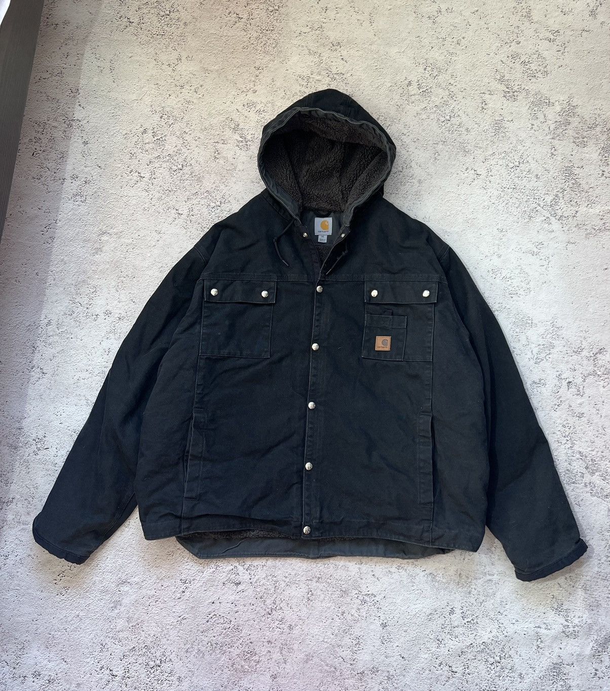 Carhartt × Vintage Carhartt Vintage Faded Work Jacket Sherpa Size US XXL / EU 58 / 5 - 4 Thumbnail