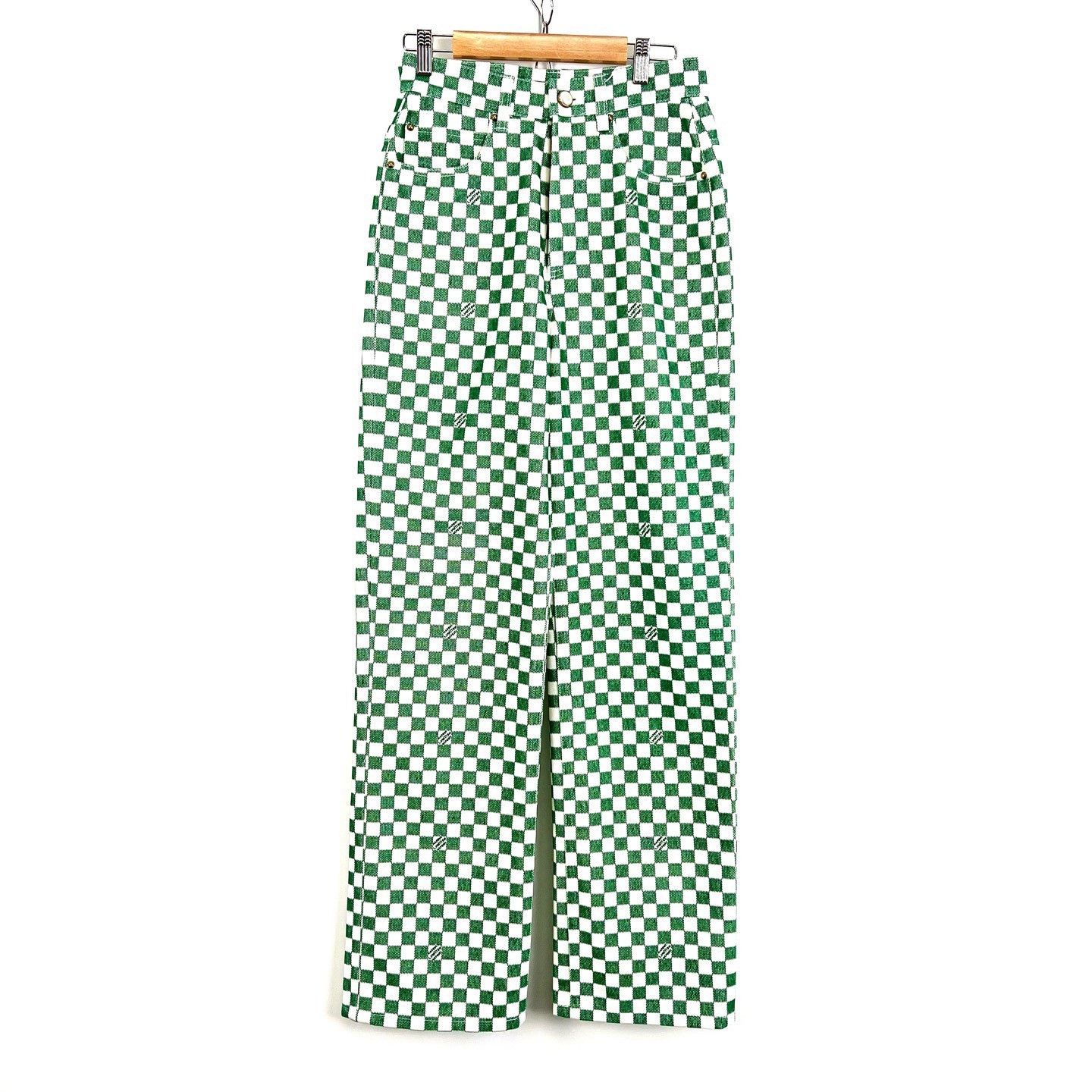 Louis Vuitton Louis Vuitton x Pharrell Green Check Straight Jeans Size 28" / US 6 / IT 42 - 1 Thumbnail