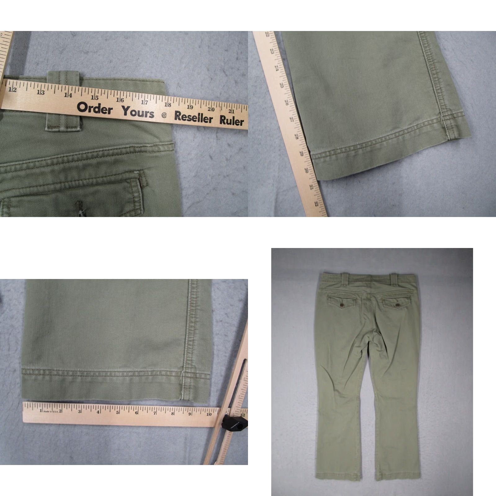 Levi's Levis Women's Pants 14 Medium Green Canvas Bootcut Mid Rise Casual Workwear 36x31 Size 36" / US 14 / IT 50 - 8 Thumbnail