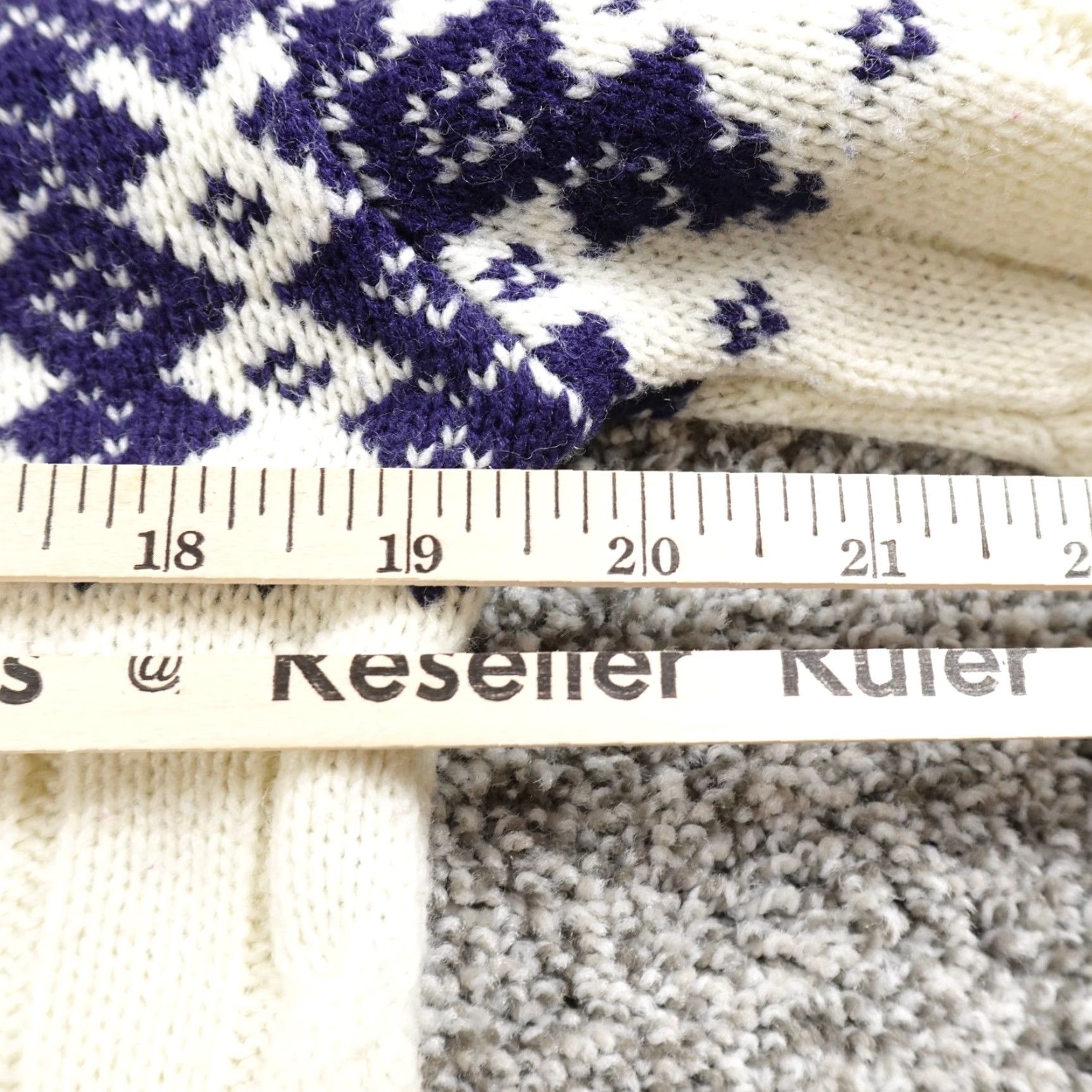 Vintage VTG Cable Knit Sweater Womens M White Blue Nordic Fair Isle Crewneck Sweatshirt Size M / US 6-8 / IT 42-44 - 6 Thumbnail