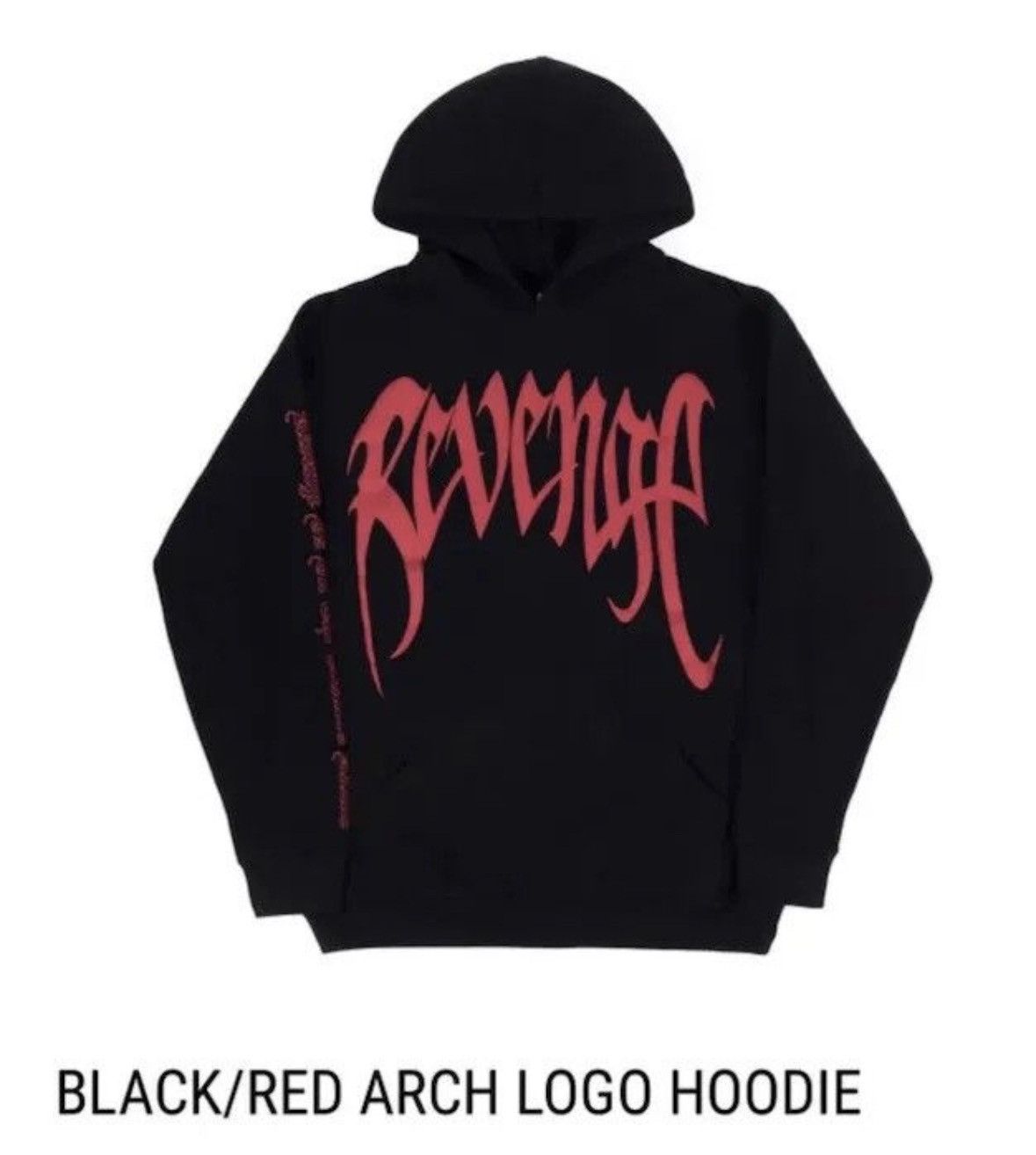 image of Hypebeast Revenge ‘Bred’ Arch Logo Hoodie L in Black/Red, Men's (Size Large)
