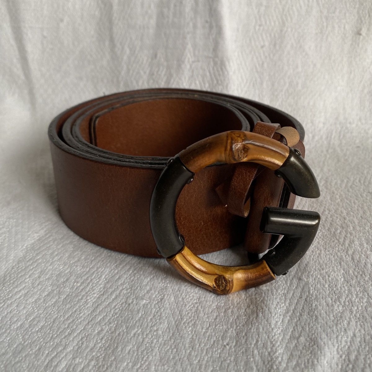 Gucci Gucci Bamboo G Buckle Leather Belt Size ONE SIZE - 1 Thumbnail
