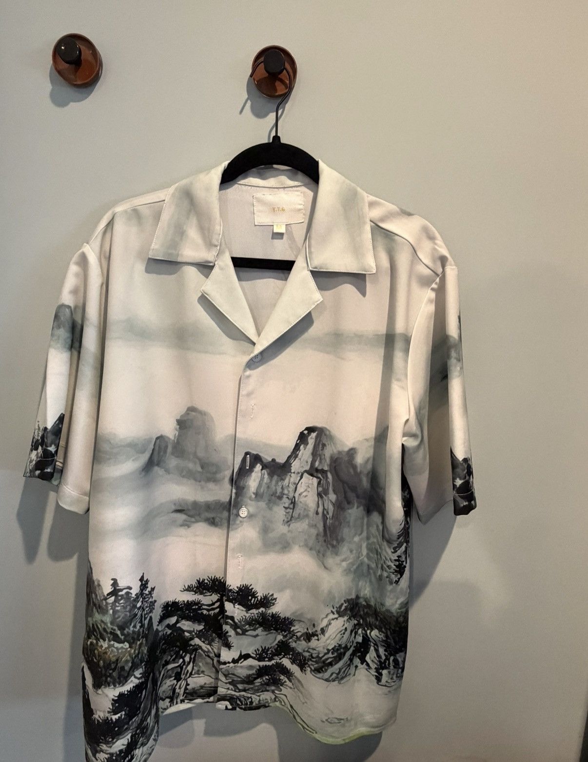 YITAI Landscape Waterpaint Button Up Size US M / EU 48-50 / 2 - 1 Thumbnail