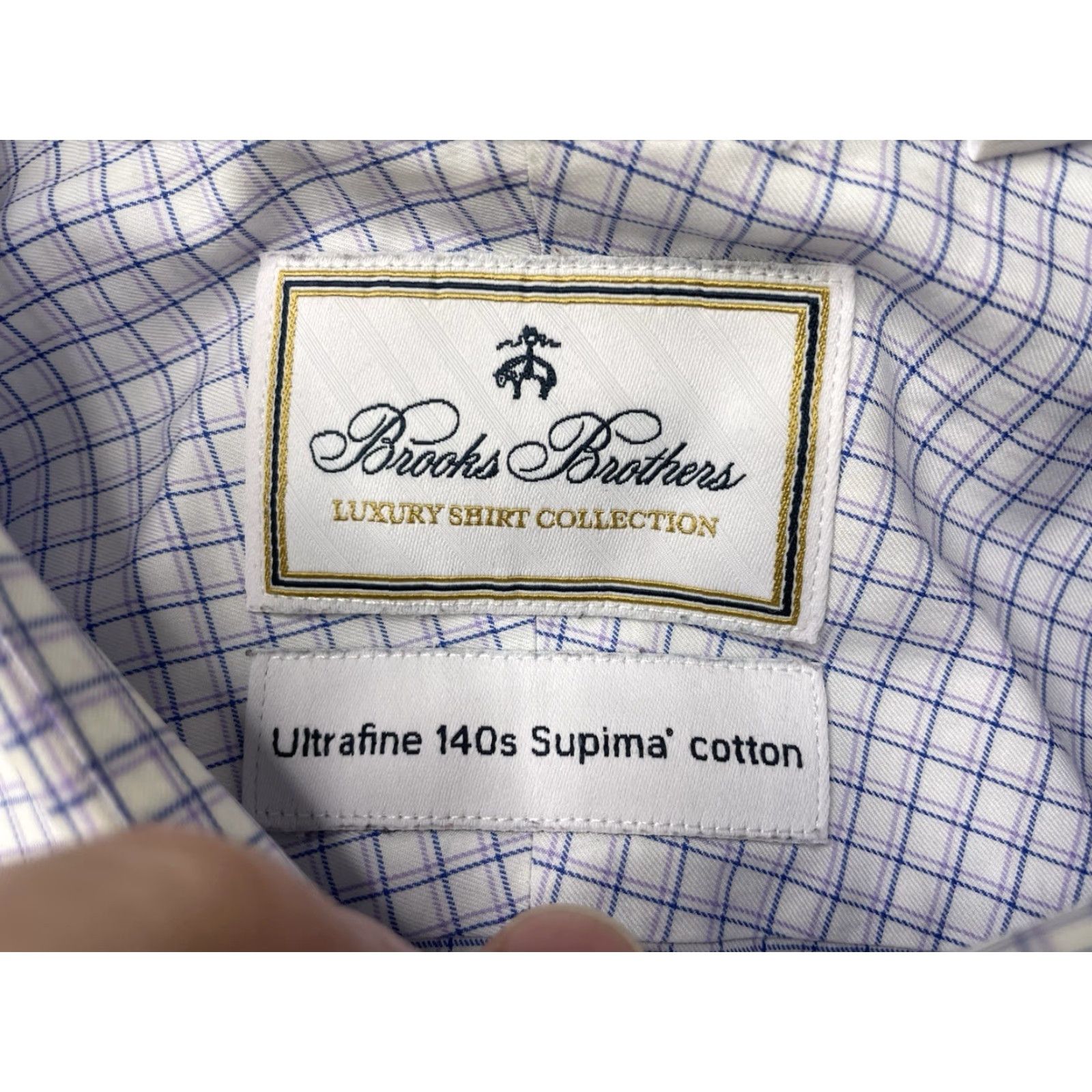 Brooks Brothers Brooks Brothers Dress Shirt Plaid Ultrafine 140s Supima Cotton Regent 16/33 Men Long Sleeve Button-Down Collar Non-Iron Wrinkle Resistant Multicolor Size 42R - 3 Thumbnail