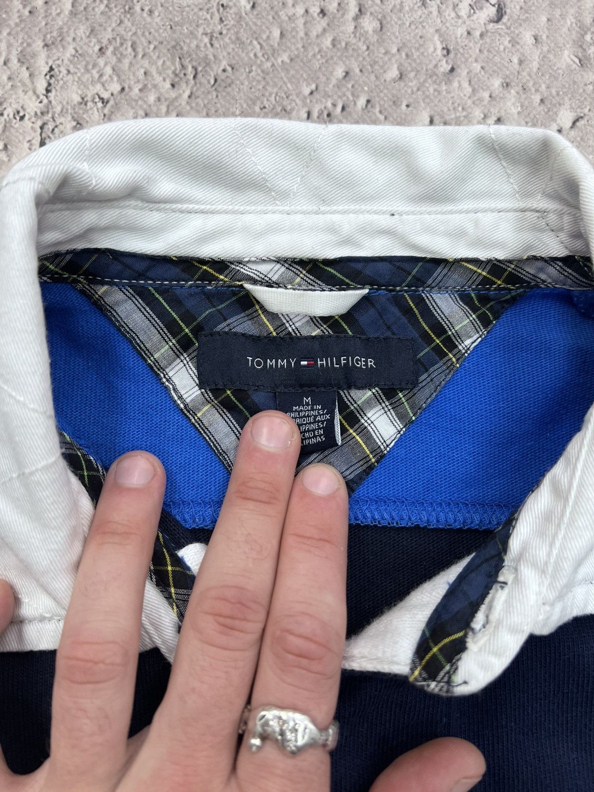 Tommy Hilfiger × Vintage Vintage TOMMY HILFIGER Rugby Striped Sweatshirt M494 Size US M / EU 48-50 / 2 - 4 Thumbnail