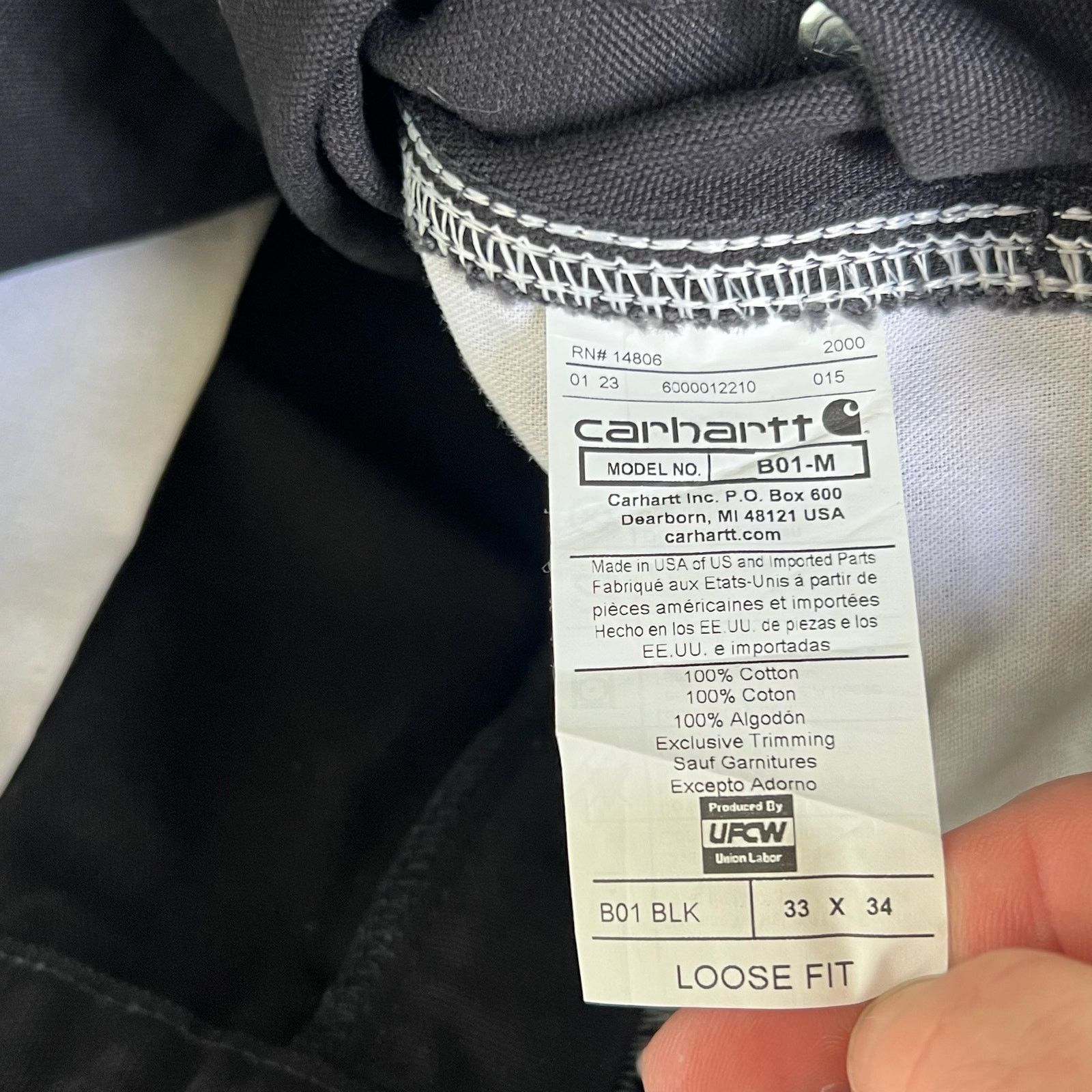 Carhartt × Vintage Carhartt black double knee work wear carpenter pants Size US 31 - 6 Thumbnail