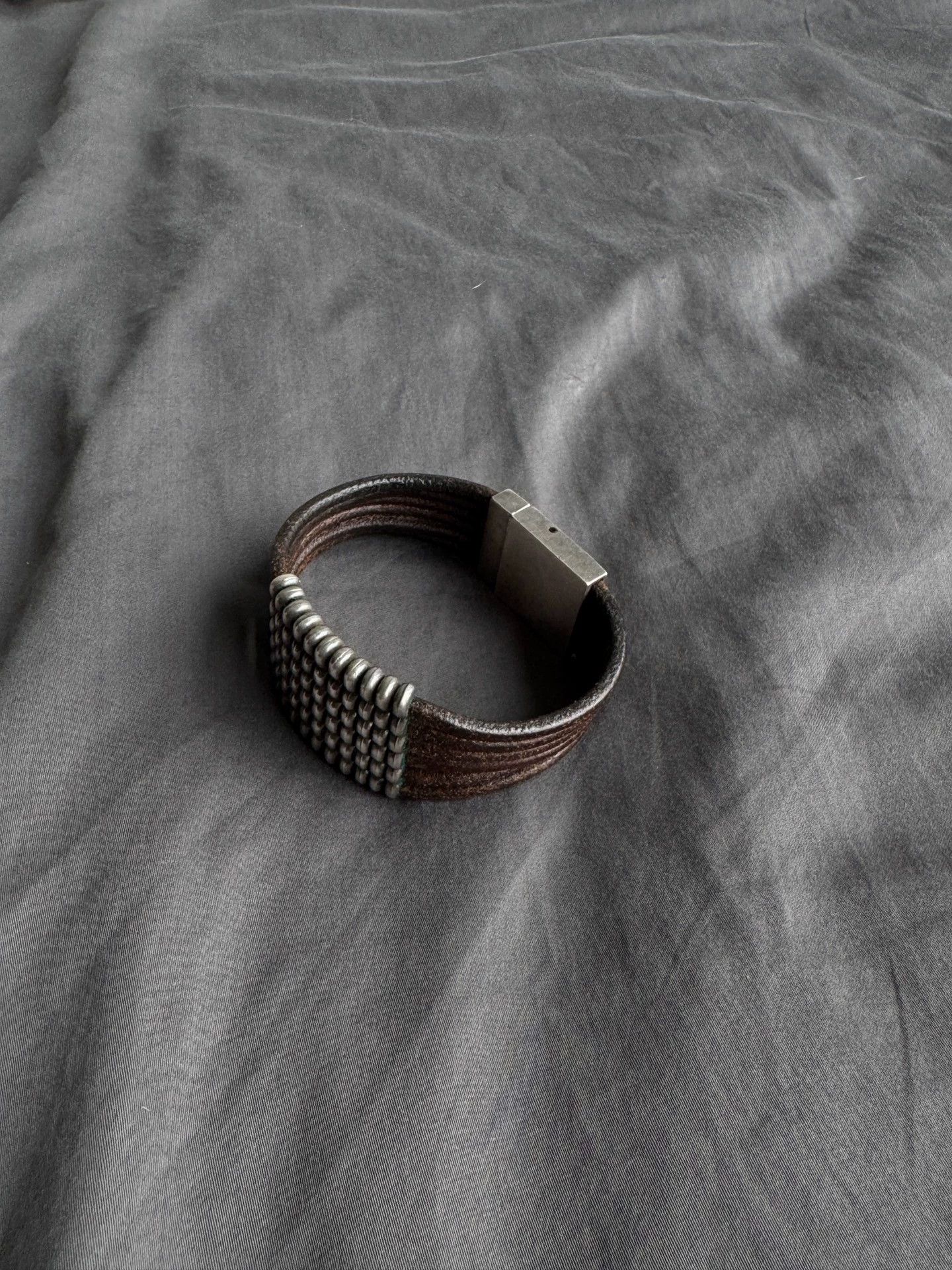 Vintage Spanish Vintage Cowhide Aged Silver Bracelet Size ONE SIZE - 5 Thumbnail