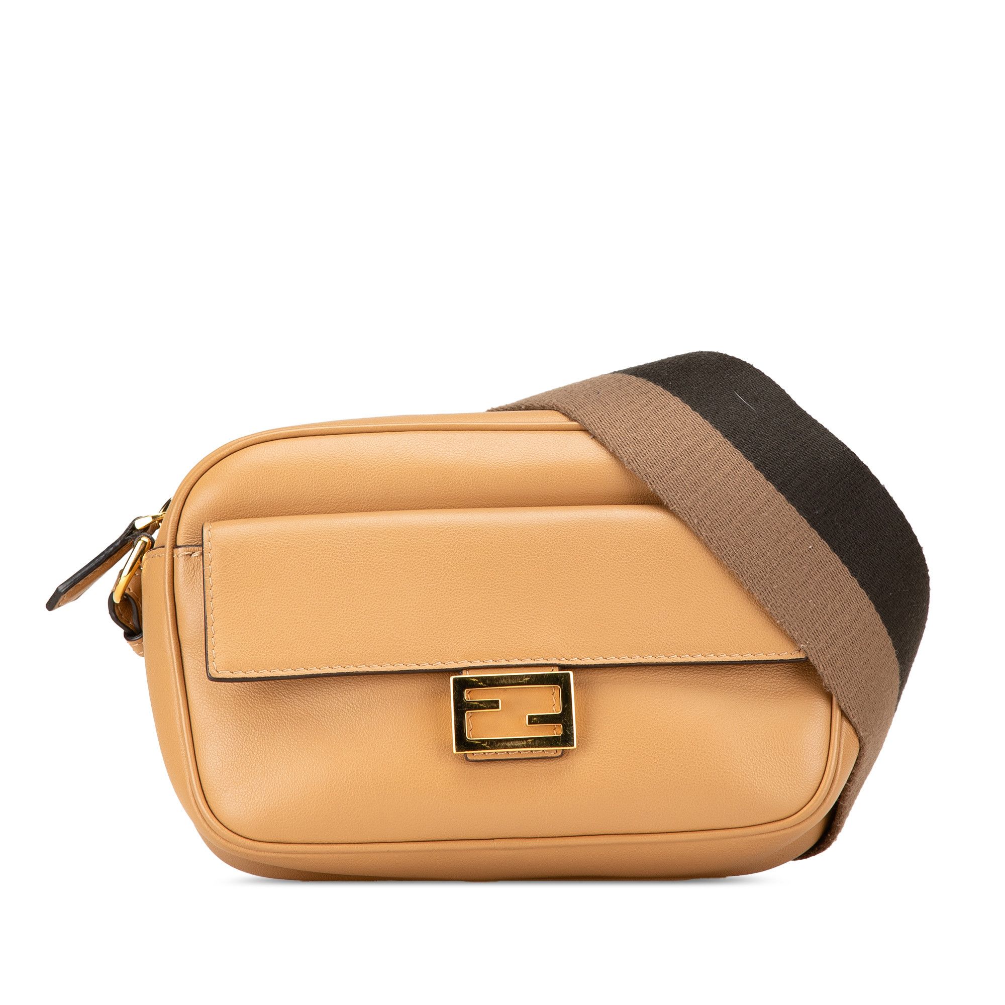 Fendi Leather Baguette Camera Bag in Brown, Women's