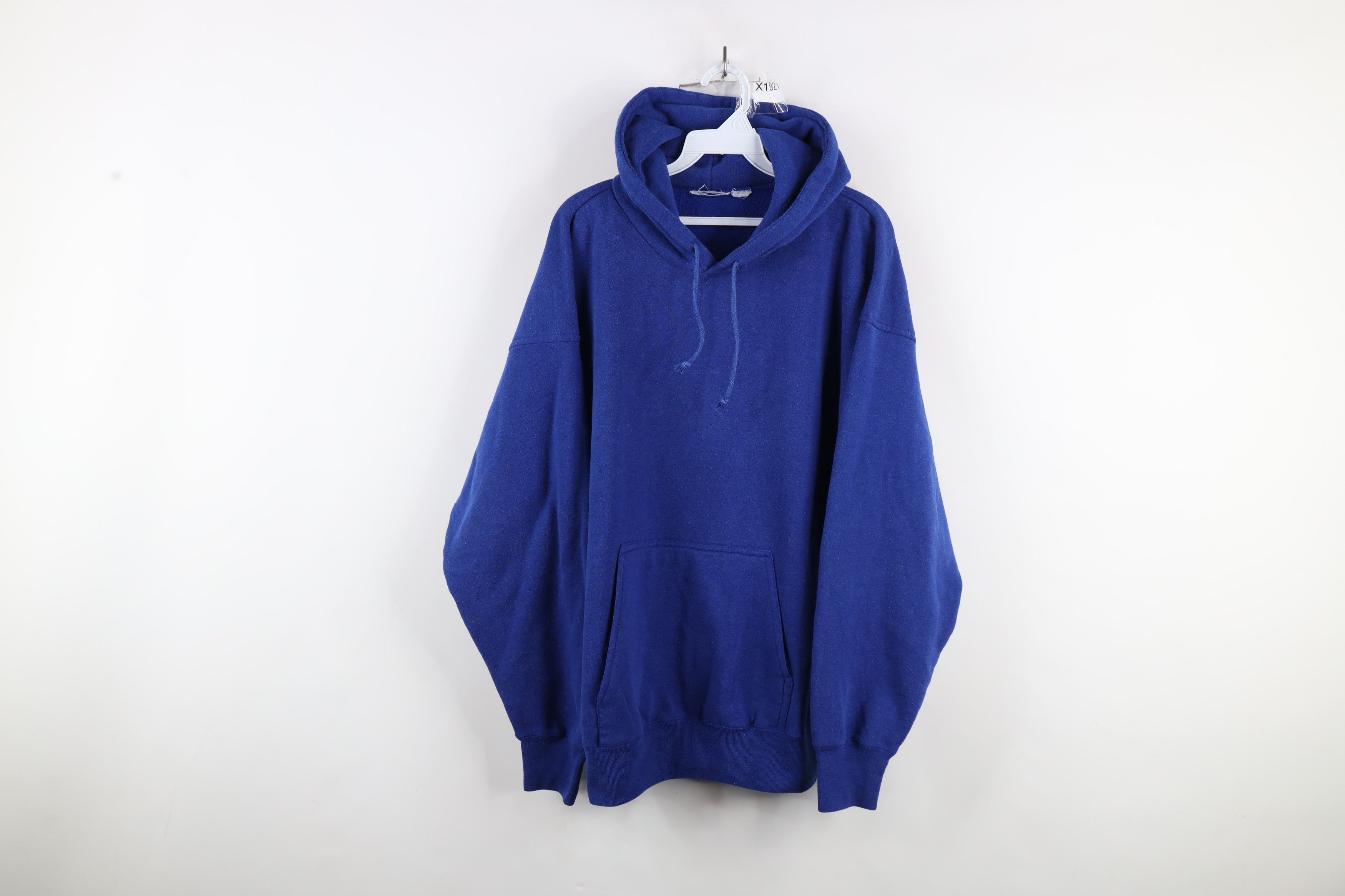 Vintage 90s Streetwear Baggy Fit Hoodie Sweatshirt Blue