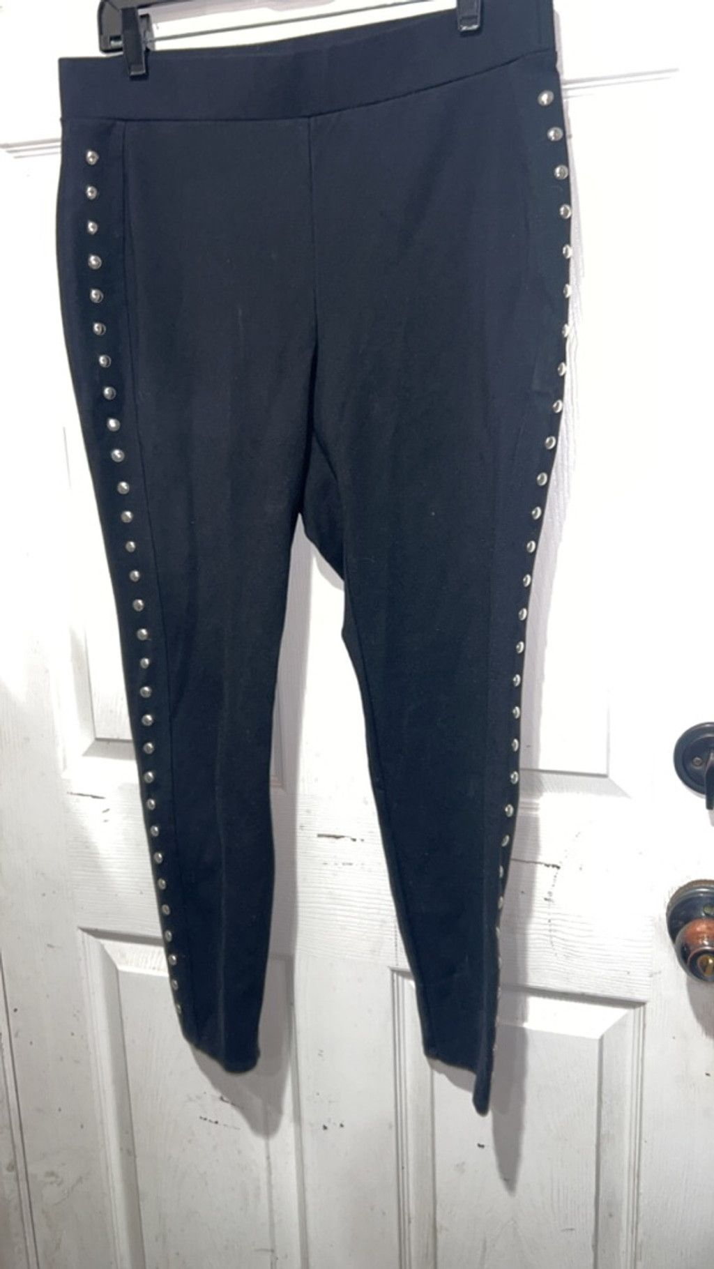 Bar III Women's bar III Black Studded Leggings L Size 30" / US 8 / IT 44 - 2 Thumbnail