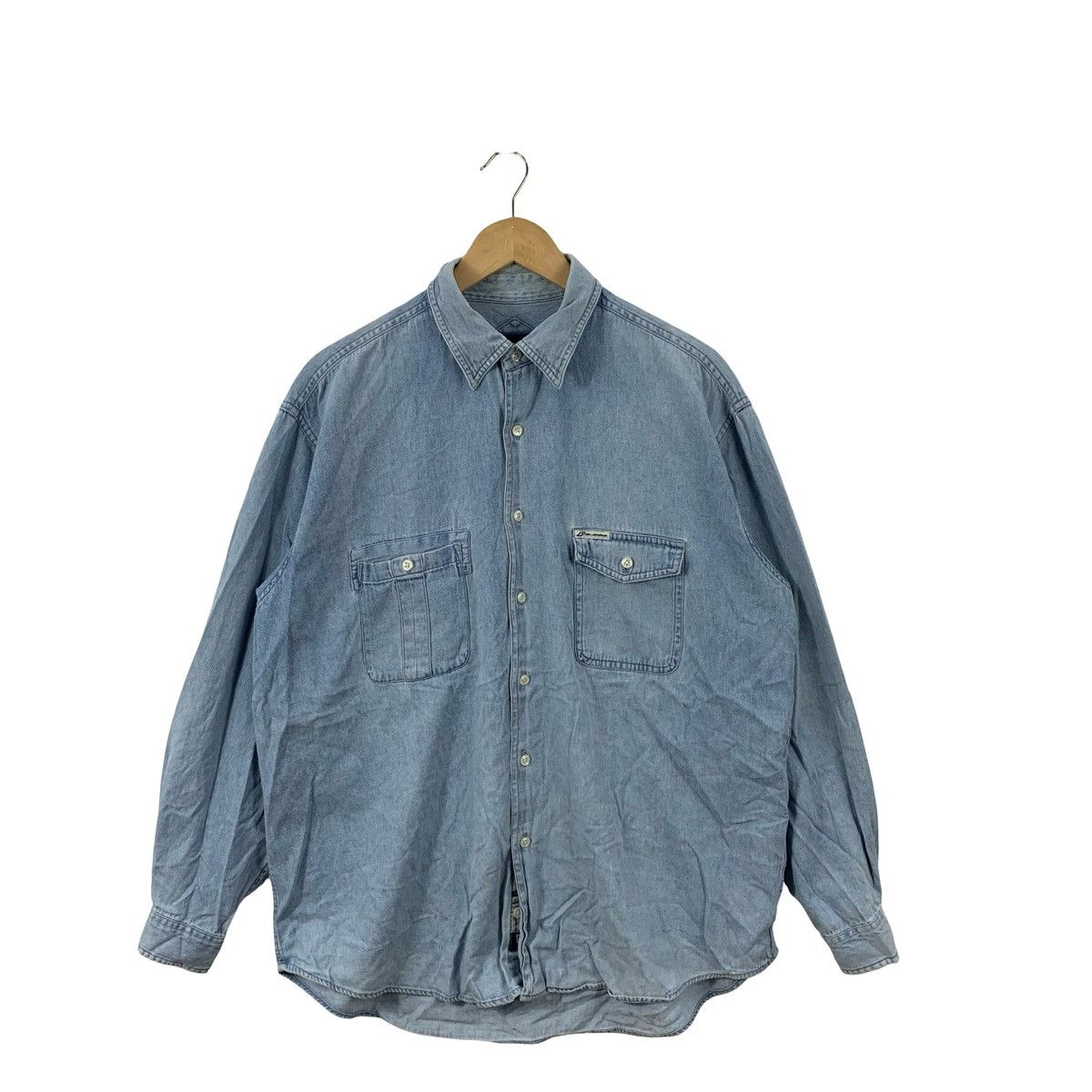 Mr. Junko Vintage Mr.JUNKO Light Wash Denim Work Shirt Button Up Size US L / EU 52-54 / 3 - 3 Thumbnail