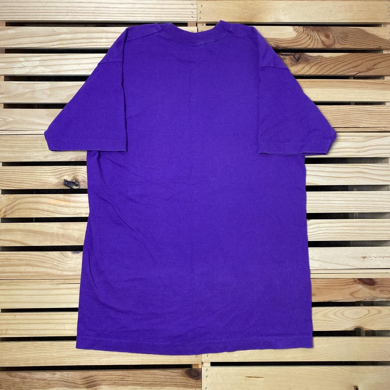 Fruit Of The Loom Vintage Retro Cyclist Purple Bicycling Tee Size Large Size US M / EU 48-50 / 2 - 2 Thumbnail