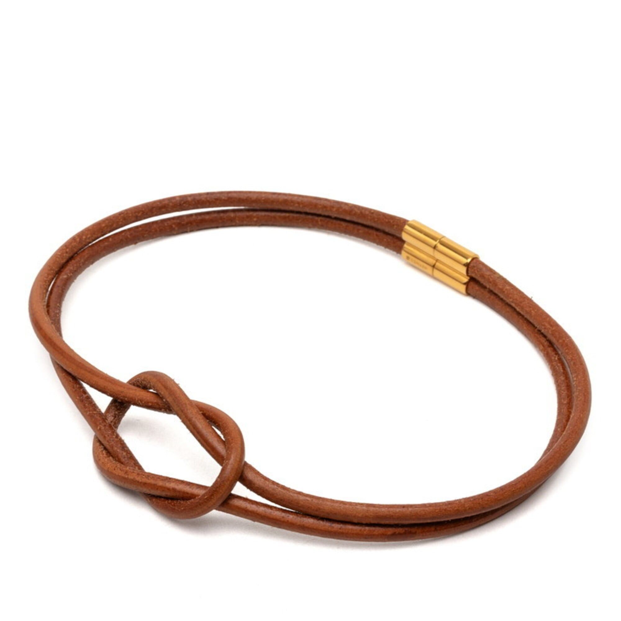 Hermes Hermes Herculeed Choker, Brown Leather with Gold Hardware, Women's Size ONE SIZE - 1 Thumbnail