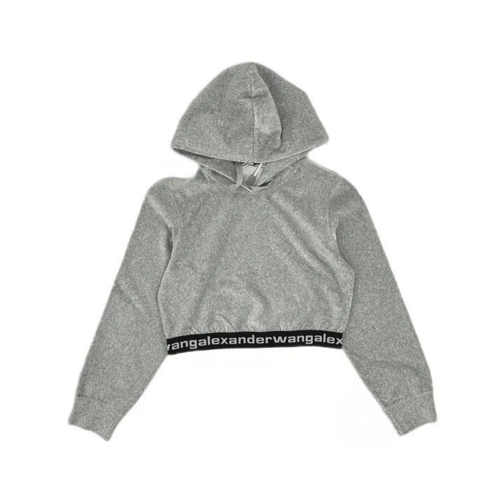 Alexander Wang Alexander Wang Logo Print Cropped Hoodie - Size L / US 10 / IT 46 - 2 Thumbnail