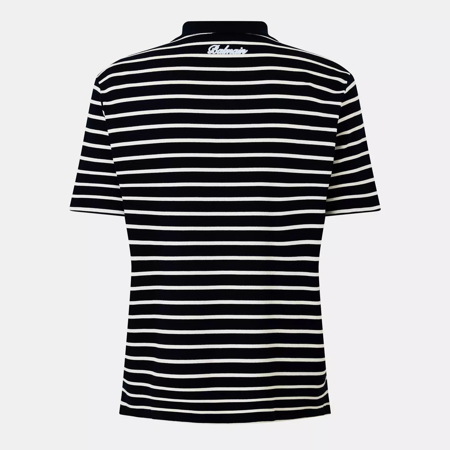 Balmain o1g2r1mq0426 Cotton Short Sleeve Polo Shirt in Blue/White Size US M / EU 48-50 / 2 - 6 Thumbnail