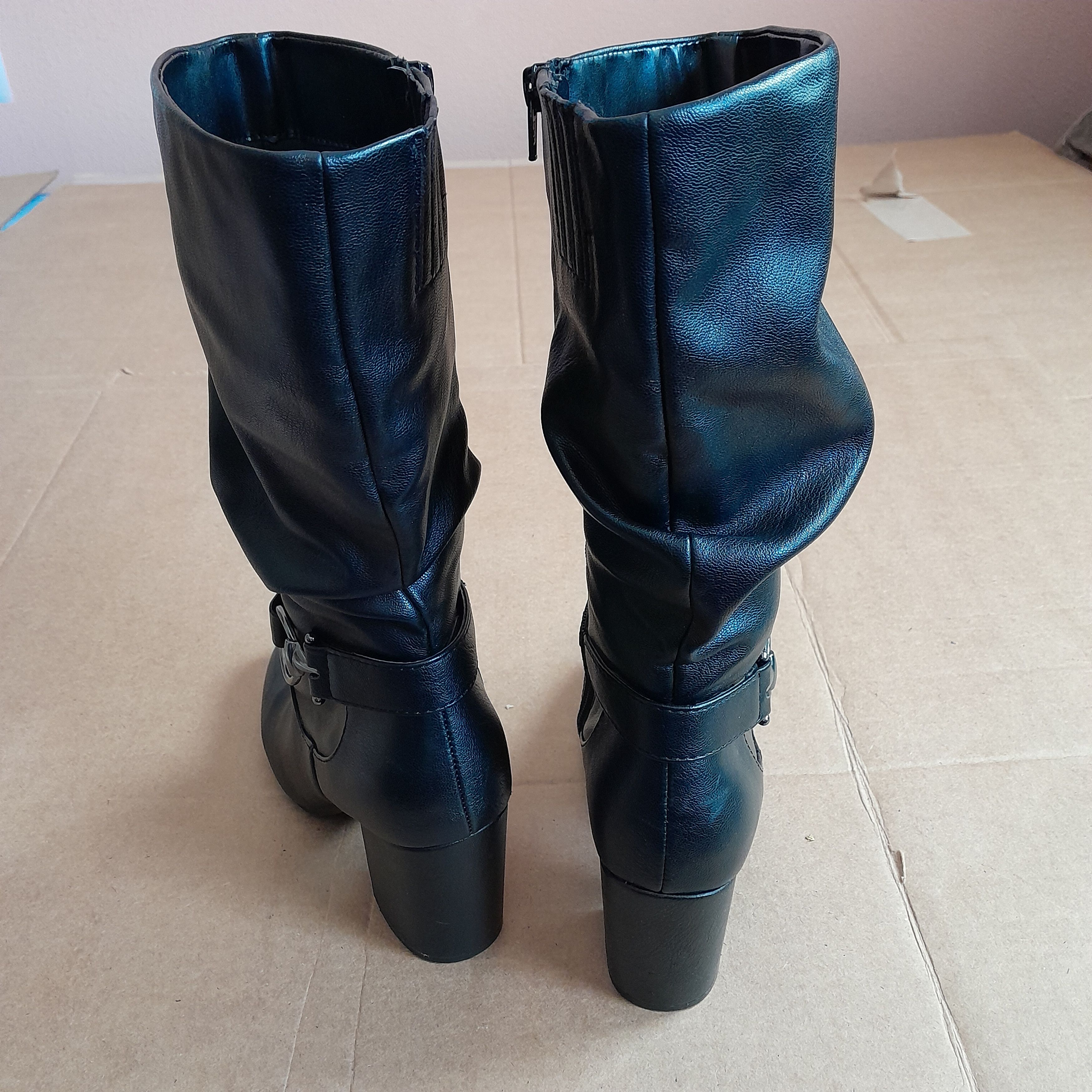 Kohl's Kohls Boots Black Faux Leather Mid-Calf Size 8.5M Size US 8.5 / IT 38.5 - 2 Thumbnail