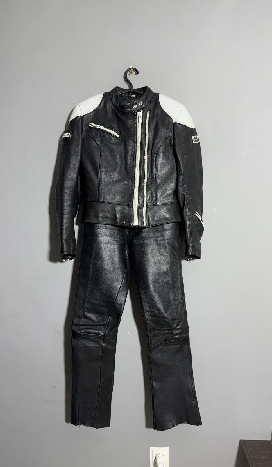 Other Vintage Womens IXS Biker Leather Suit set jacket + pants Size S / US 4 / IT 40 - 2 Thumbnail
