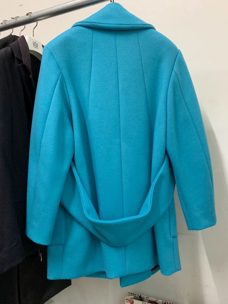 Balenciaga Balenciaga size 40 Hulan blue heavy industry wool coat Size S / US 4 / IT 40 - 2 Thumbnail