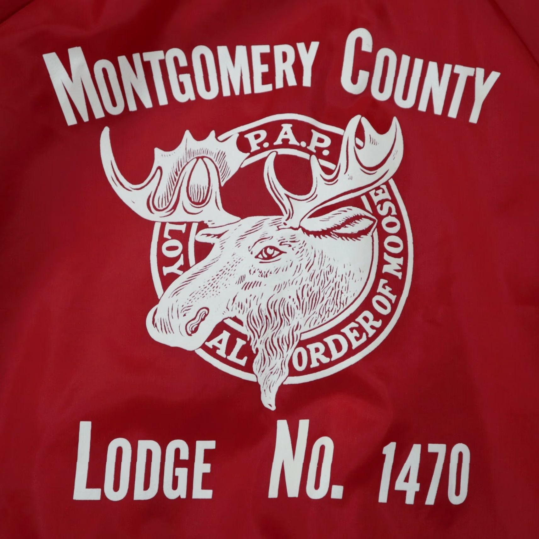 Vintage VINTAGE Moose Lodge 1470 Jacket - Red Satin Basic Jacket Men L 1980s Virginia US Size US L / EU 52-54 / 3 - 2 Thumbnail