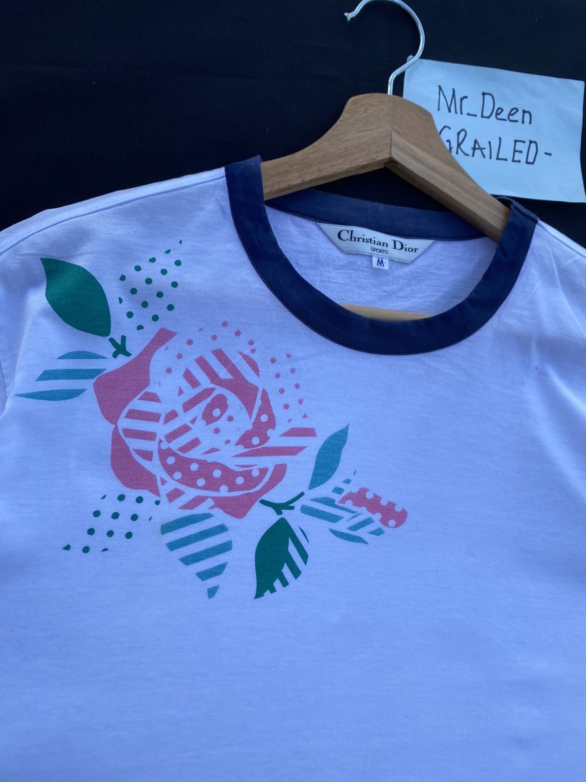 Christian Dior Monsieur Rare Vintage Christian Dior Rose White Tshirt Size US M / EU 48-50 / 2 - 7 Thumbnail