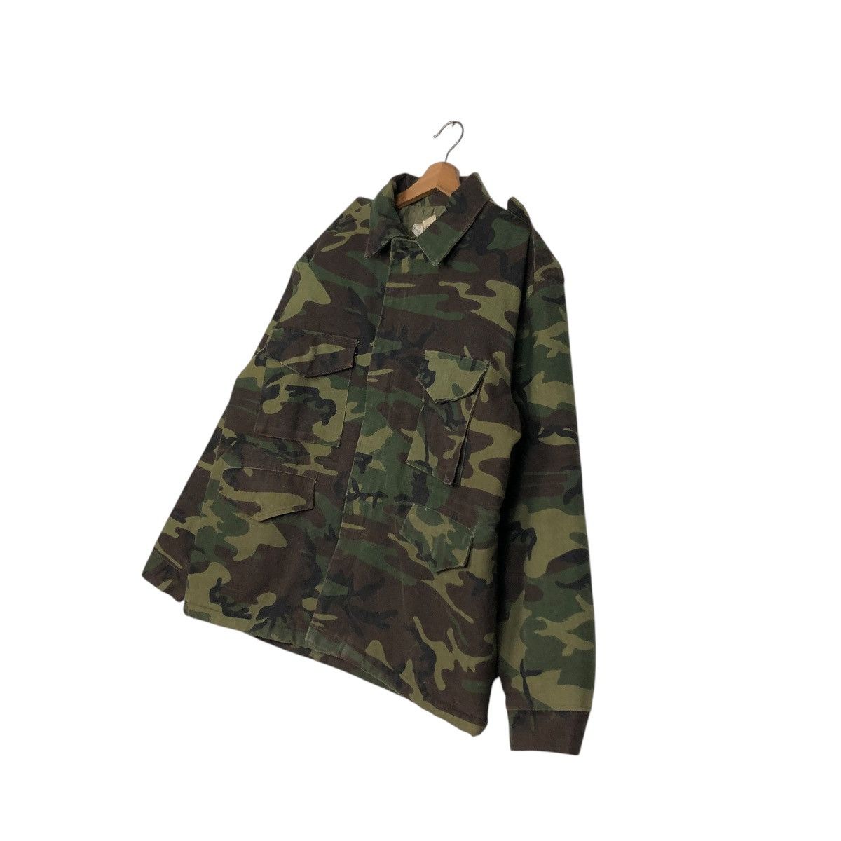 Vintage 🔥VINTAGE CHORE JACKET M-52 CARGO POCKET CAMOUFLAGE USA Size US L / EU 52-54 / 3 - 4 Thumbnail
