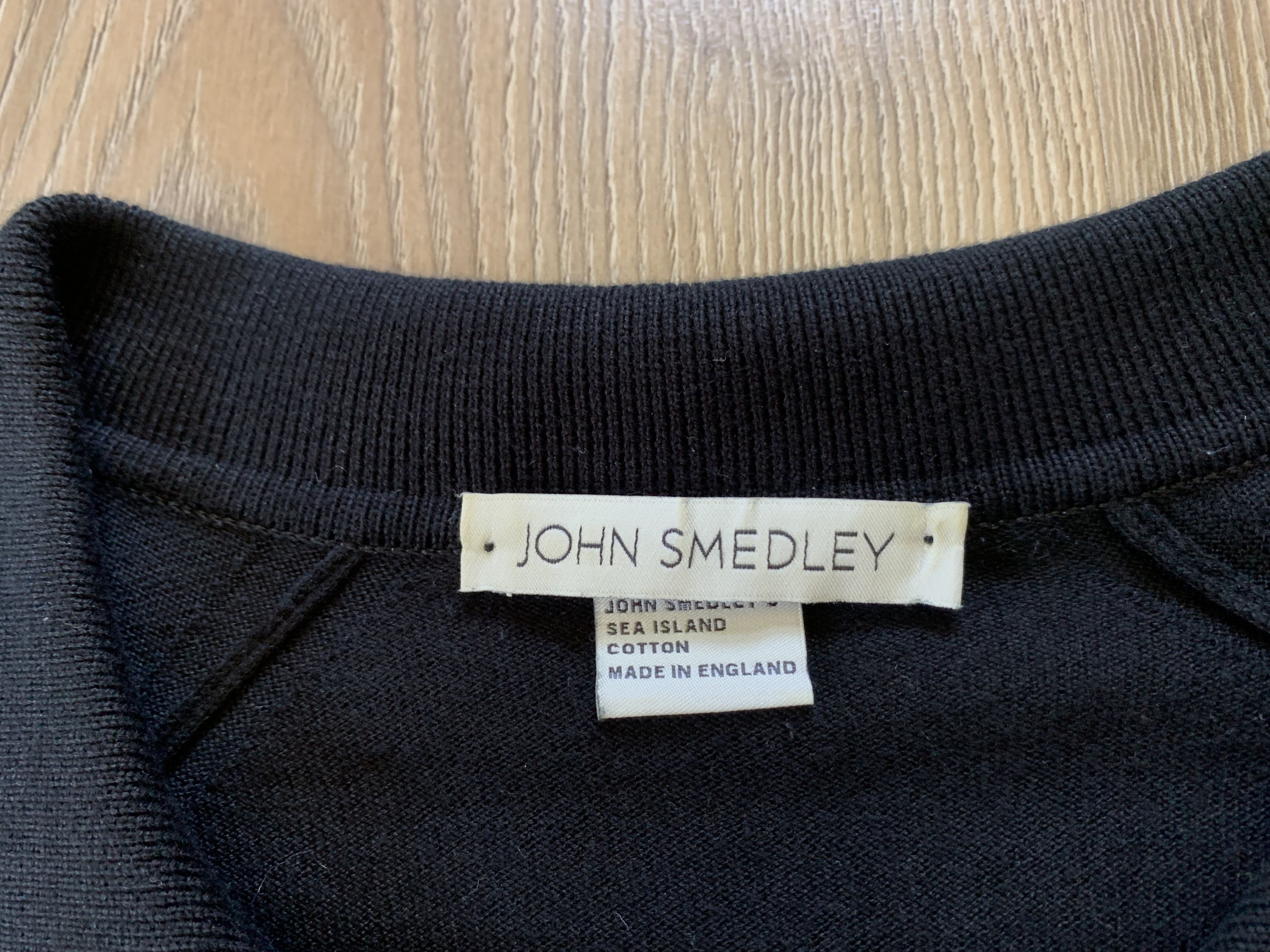 John Smedley Vintage John Smedley Sea Island Black Cotton Polo Tee Size US M / EU 48-50 / 2 - 5 Thumbnail