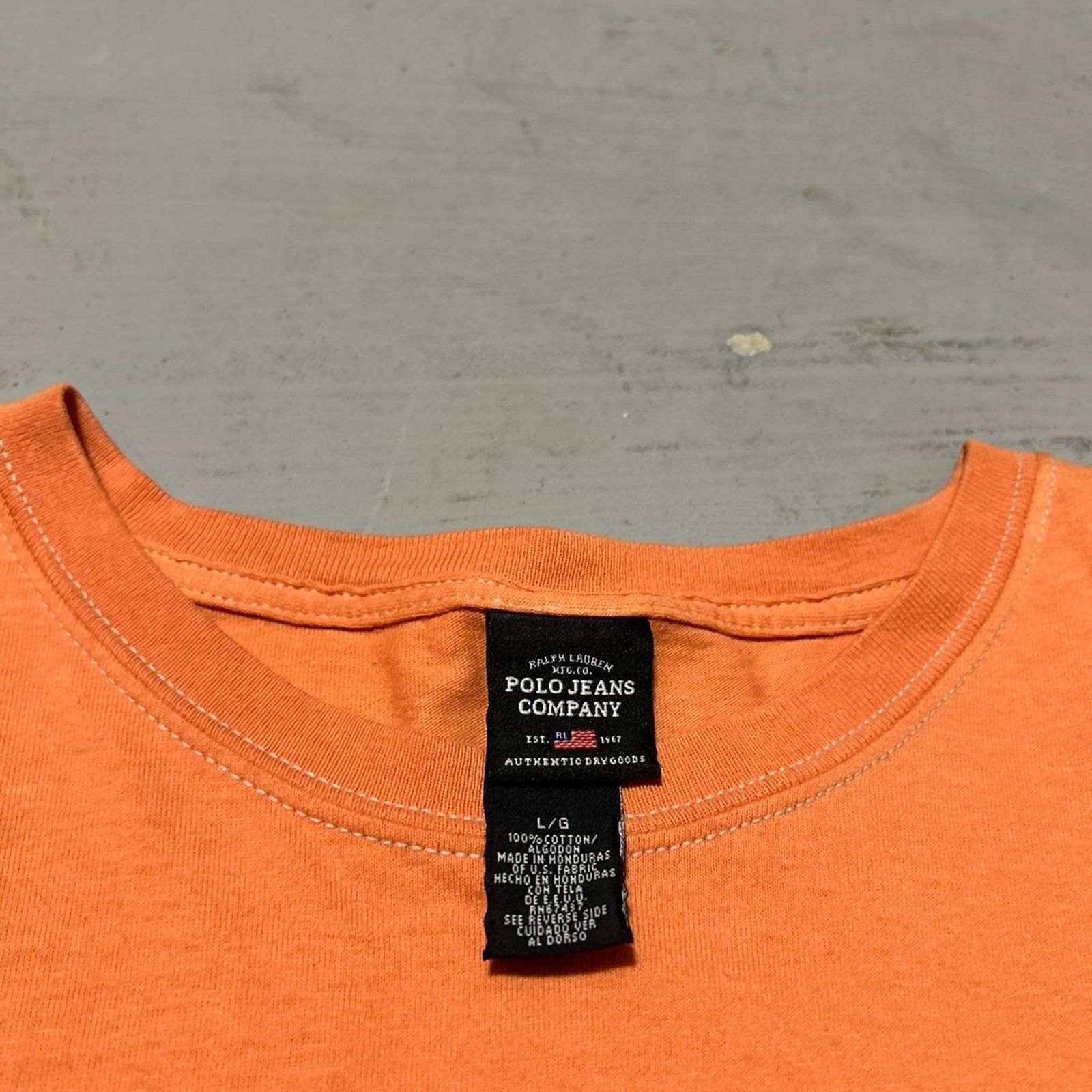 Polo Ralph Lauren **Vintage Polo Ralph Lauren Orange T-Shirt - Front and Back Size US L / EU 52-54 / 3 - 3 Thumbnail