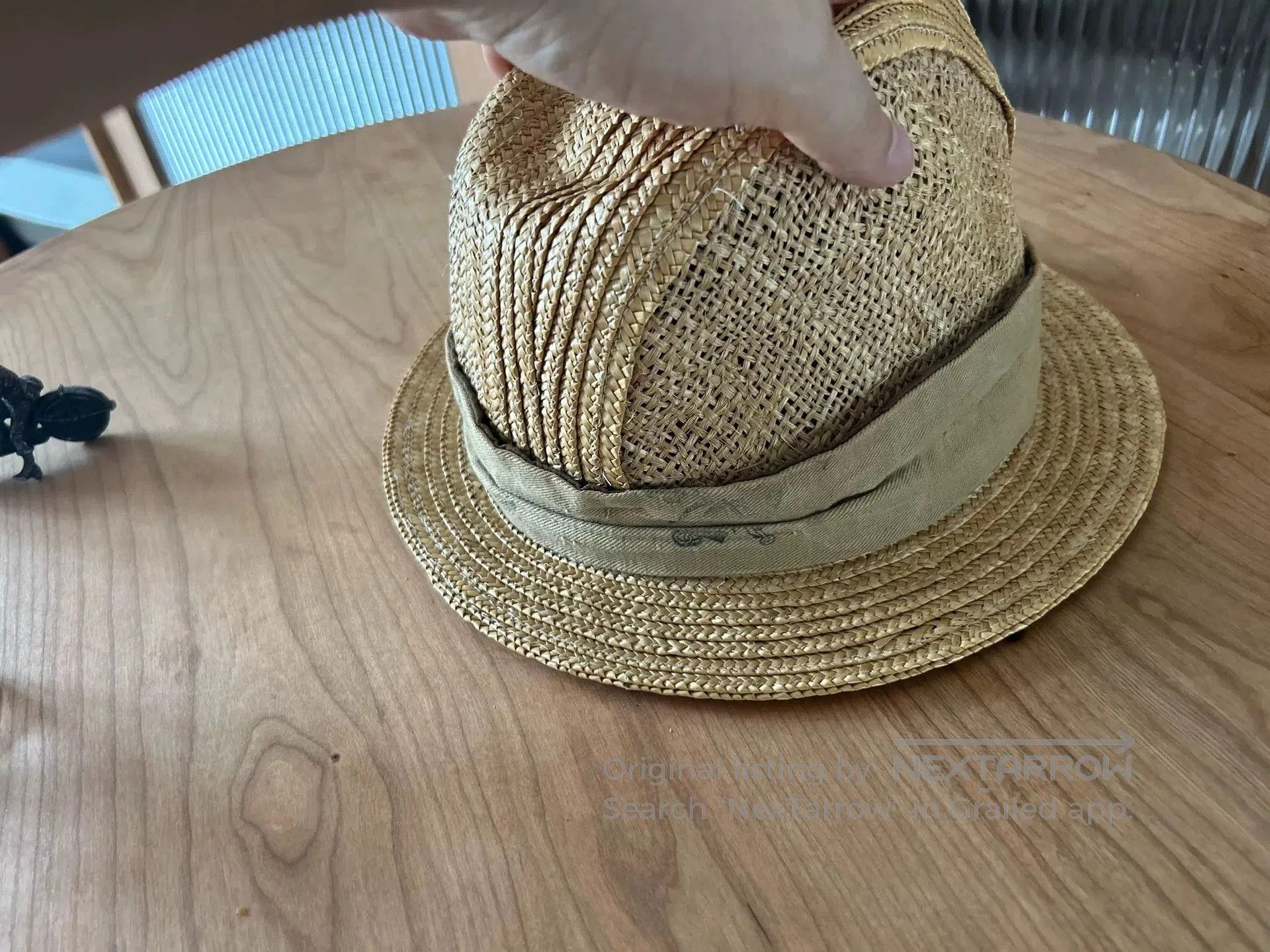 Kapital stylish woven straw hat with ribbon. Size ONE SIZE - 3 Thumbnail