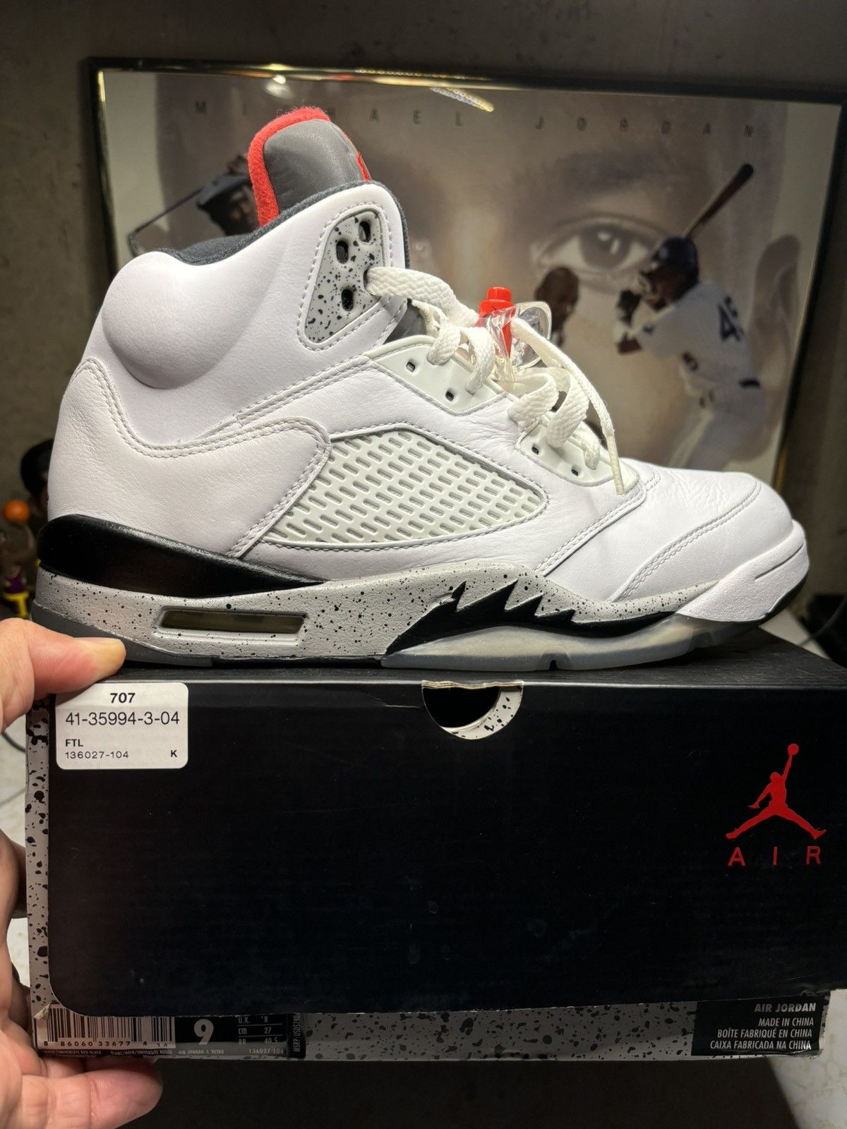 Jordan Brand Jordan Retro 5 “White Cement” Size US 9 / EU 42 - 1 Thumbnail