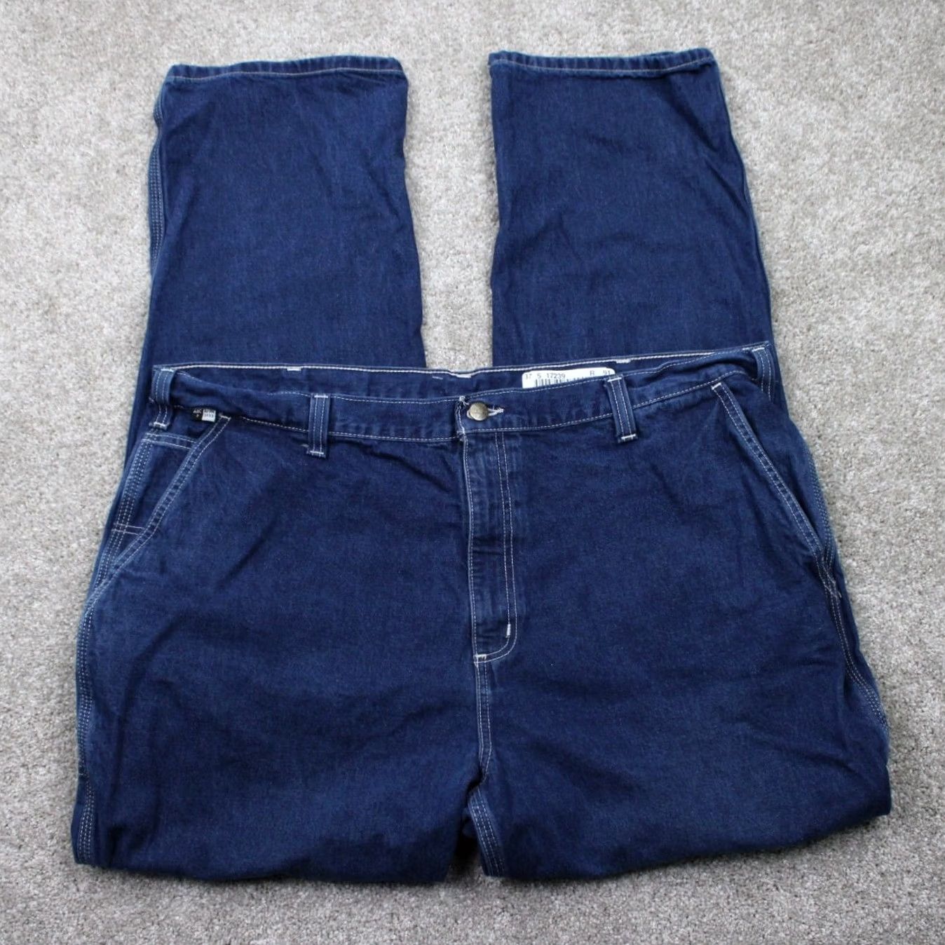 Carhartt Carhartt FR Jeans Mens 44x34 Blue Relaxed Fit Flame-Resistant Signature Denim Jeans Size US 44 / EU 60 - 2 Thumbnail
