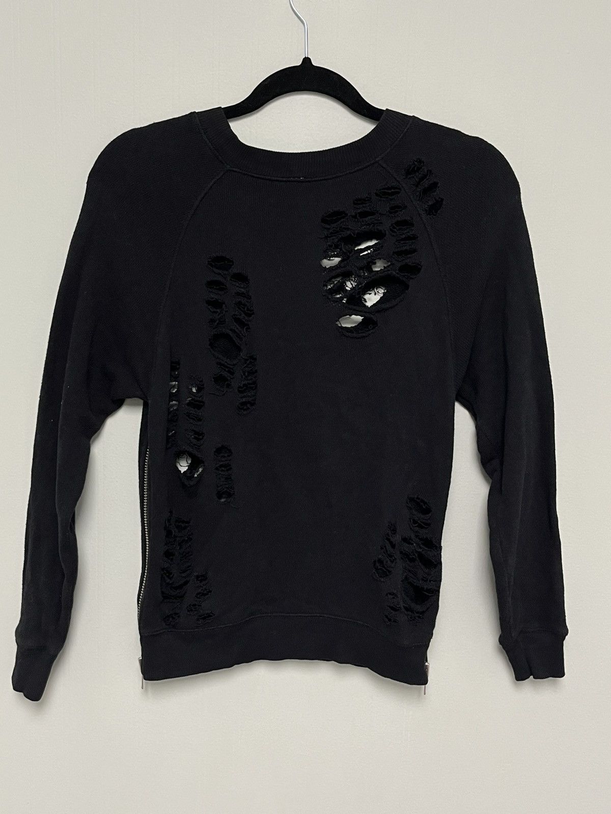 R13 Shredded Zip Side Sweatshirt. Size XS Size XS / US 0-2 / IT 36-38 - 13 Thumbnail