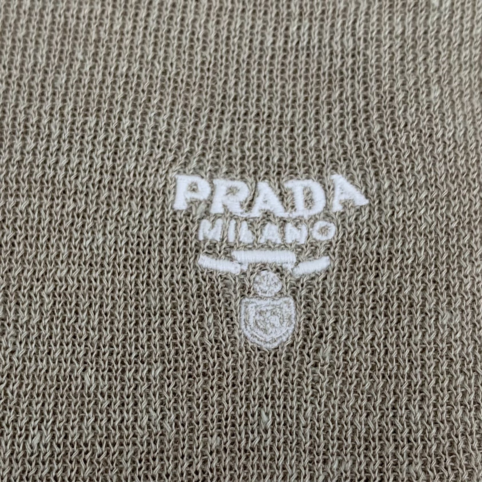 Prada Prada Knit Dress Brown Logo Linen (Size XS) Size XS / US 0-2 / IT 36-38 - 6 Thumbnail