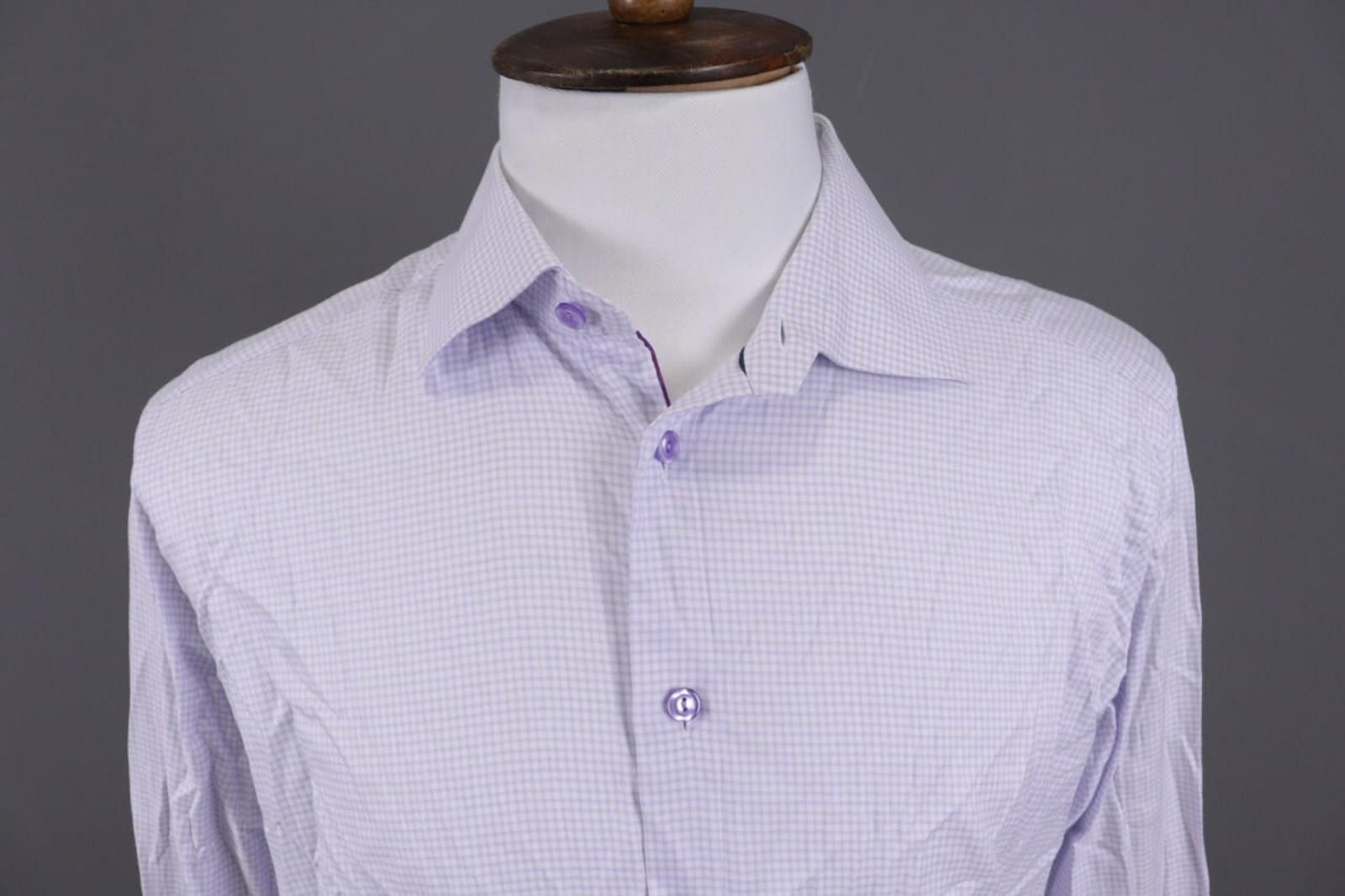 Eton Eton Contemporary Fit Blue Check Twill Shirt Sz 43 / 17 Size US M / EU 48-50 / 2 - 6 Thumbnail