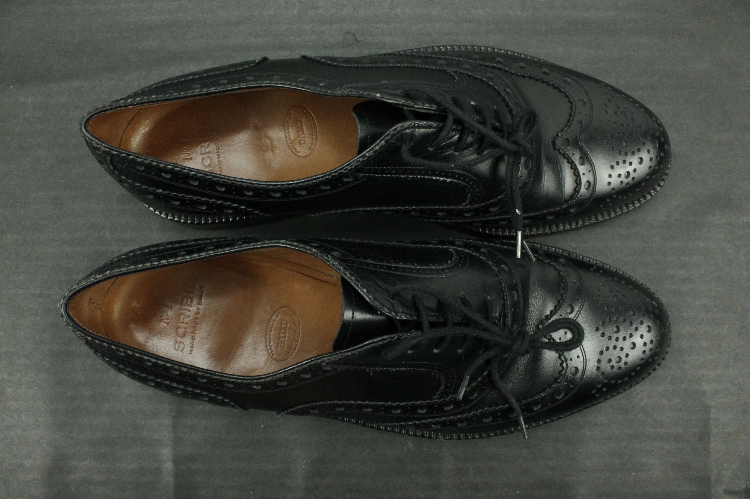 Bally Bally Scribe Handmade Black Oxford Brogue Dress Men's Shoes Size US 9 / EU 42 - 6 Thumbnail