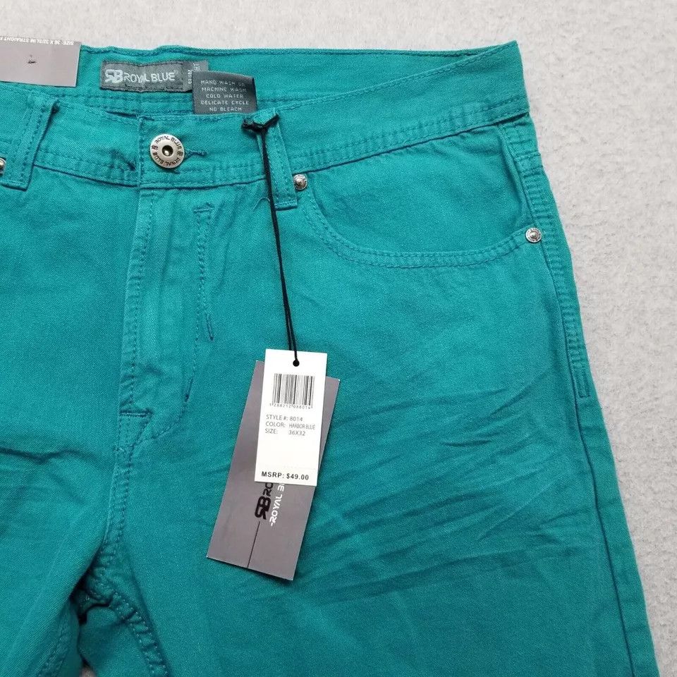 Other Royal Blue Shorts Mens 36 Chino Pockets Slim Casual Cotton Size US 36 / EU 52 - 4 Thumbnail